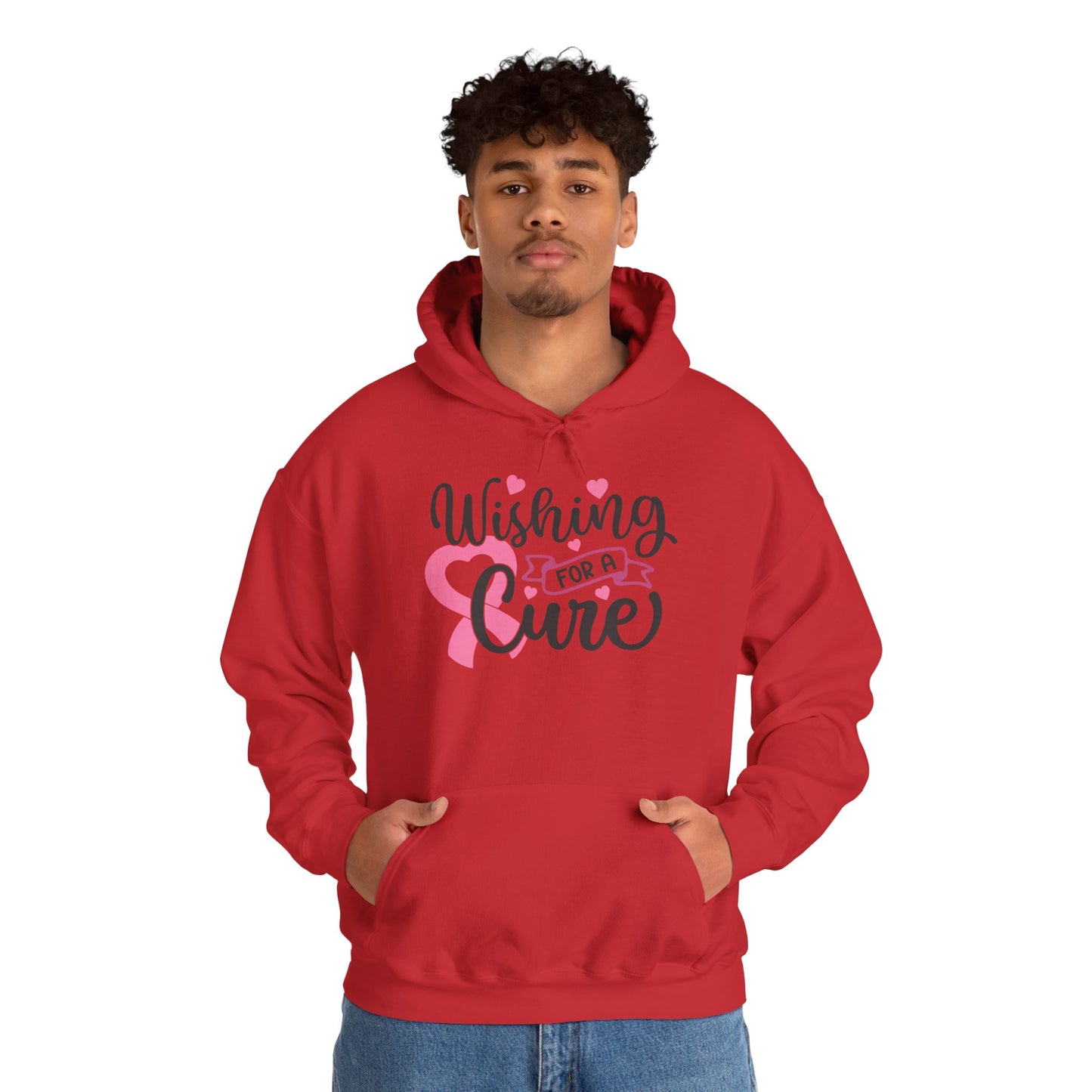 Wishing for a Cure Hoodie — Breast Cancer Awareness Pink Ribbon Sweatshirt