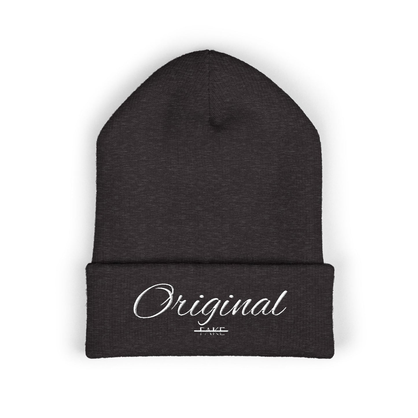 Original Embroidered Cuffed Beanie — Classic Winter Knit Hat
