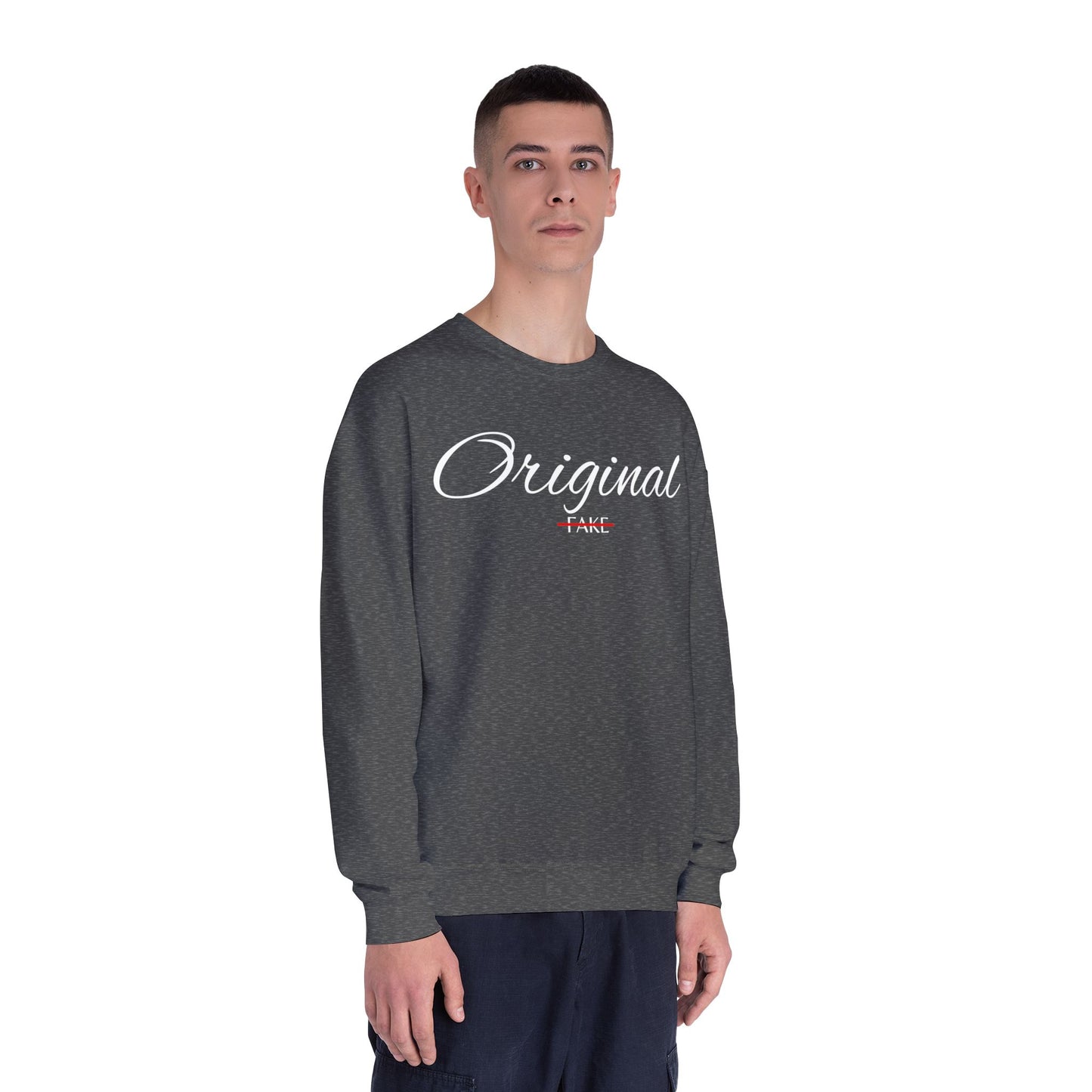 Original Fake Crewneck Sweatshirt — Retro Script Pullover
