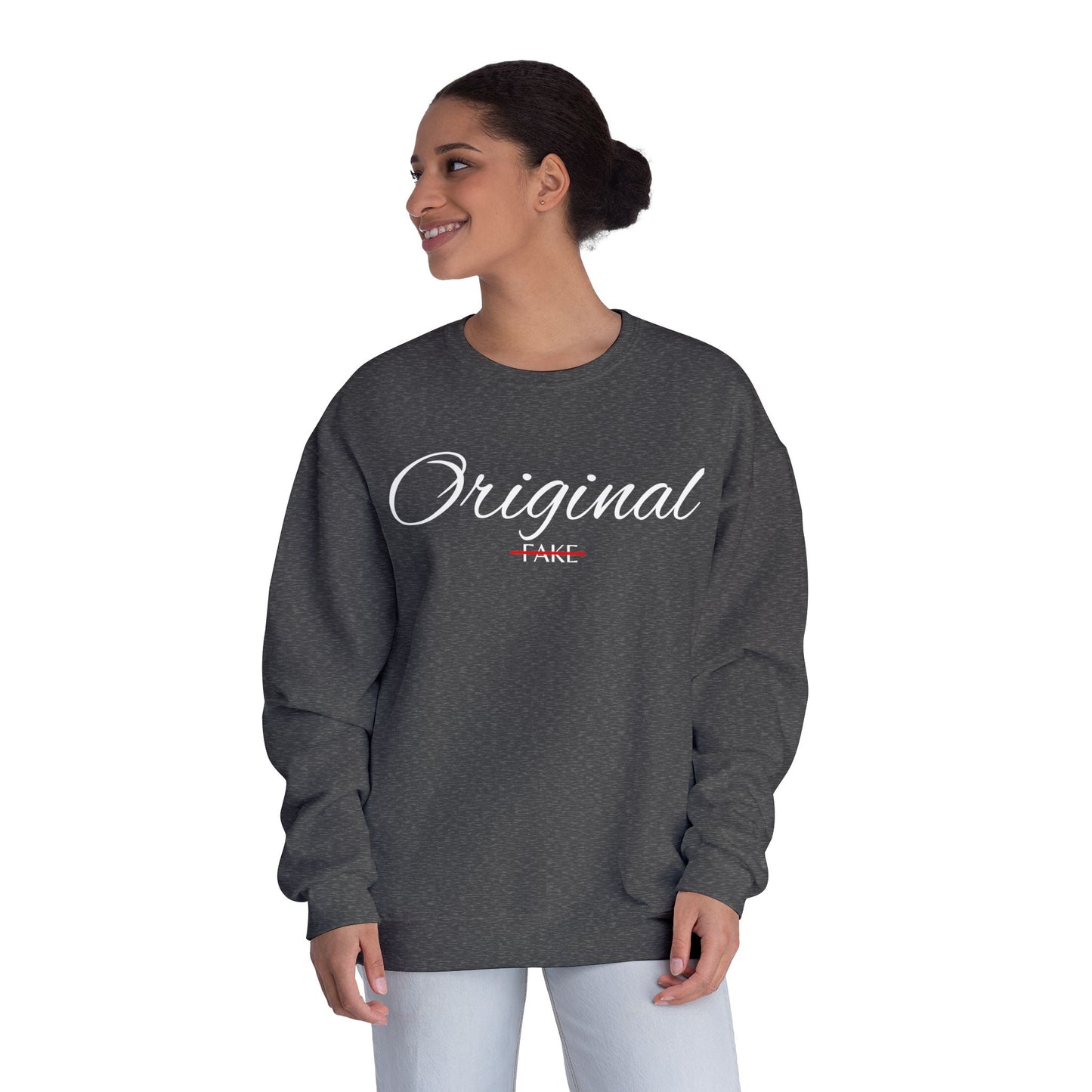 Original Fake Crewneck Sweatshirt — Retro Script Pullover