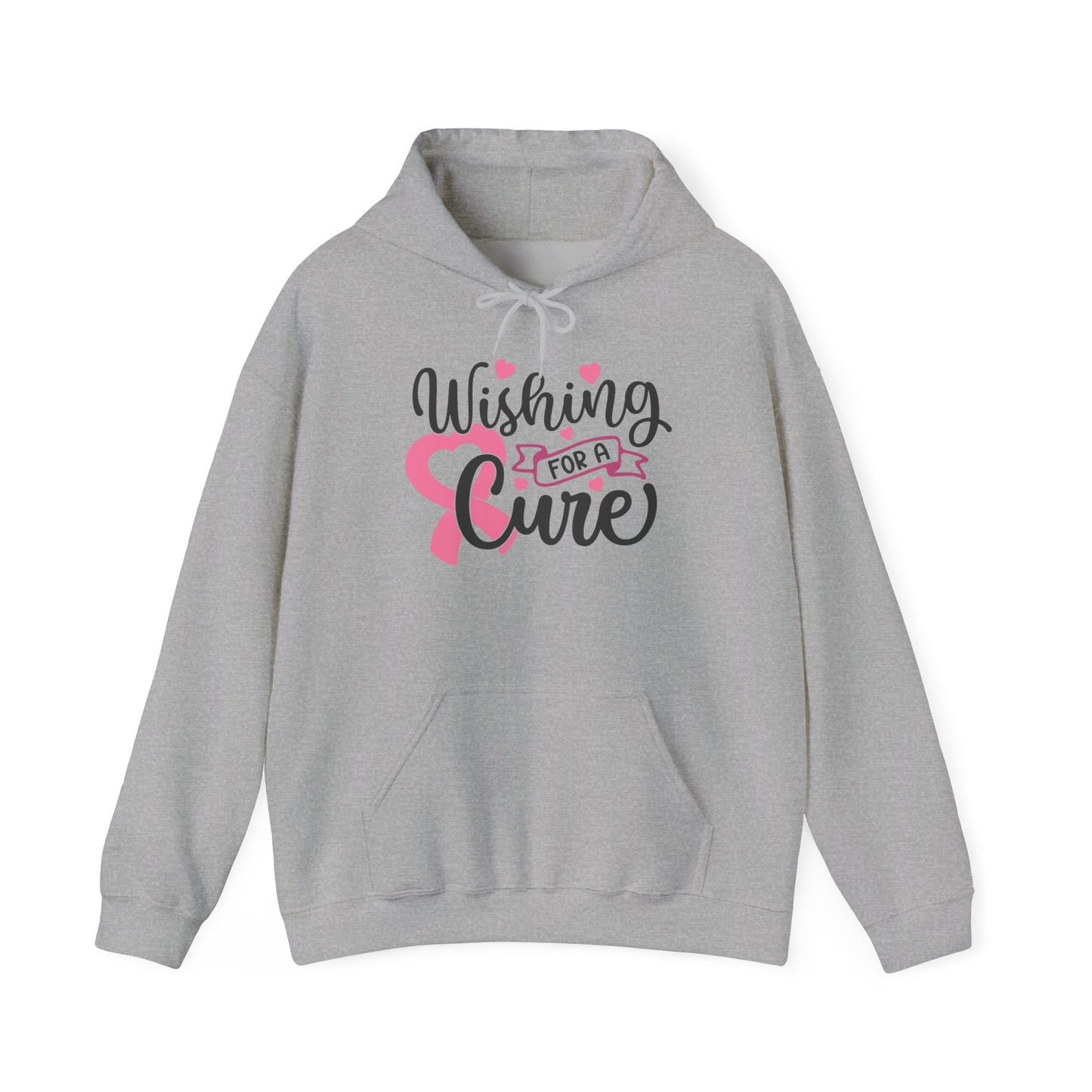 Wishing for a Cure Hoodie — Breast Cancer Awareness Pink Ribbon Sweatshirt