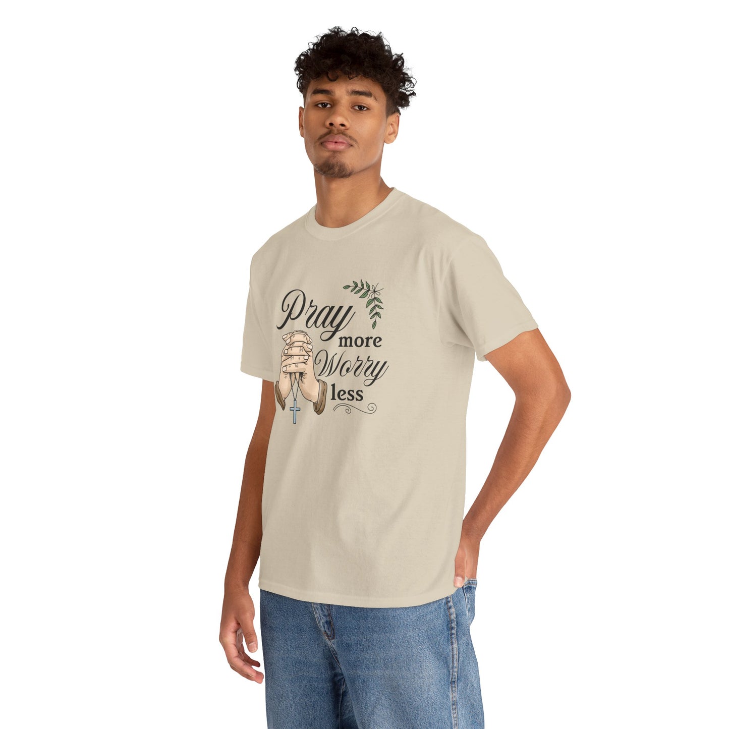 Prayer Hands Tee — "Pray More Worry Less"