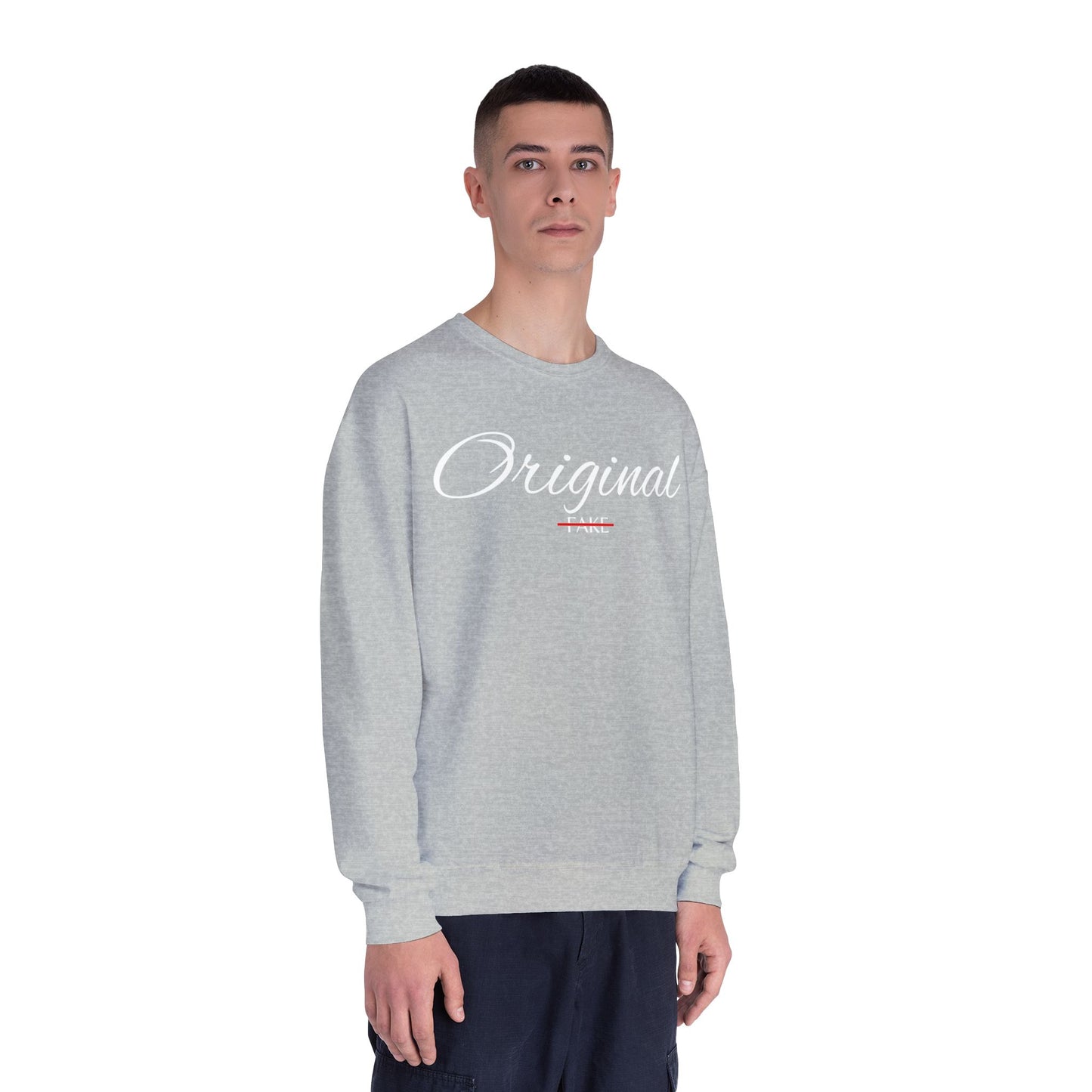 Original Fake Crewneck Sweatshirt — Retro Script Pullover