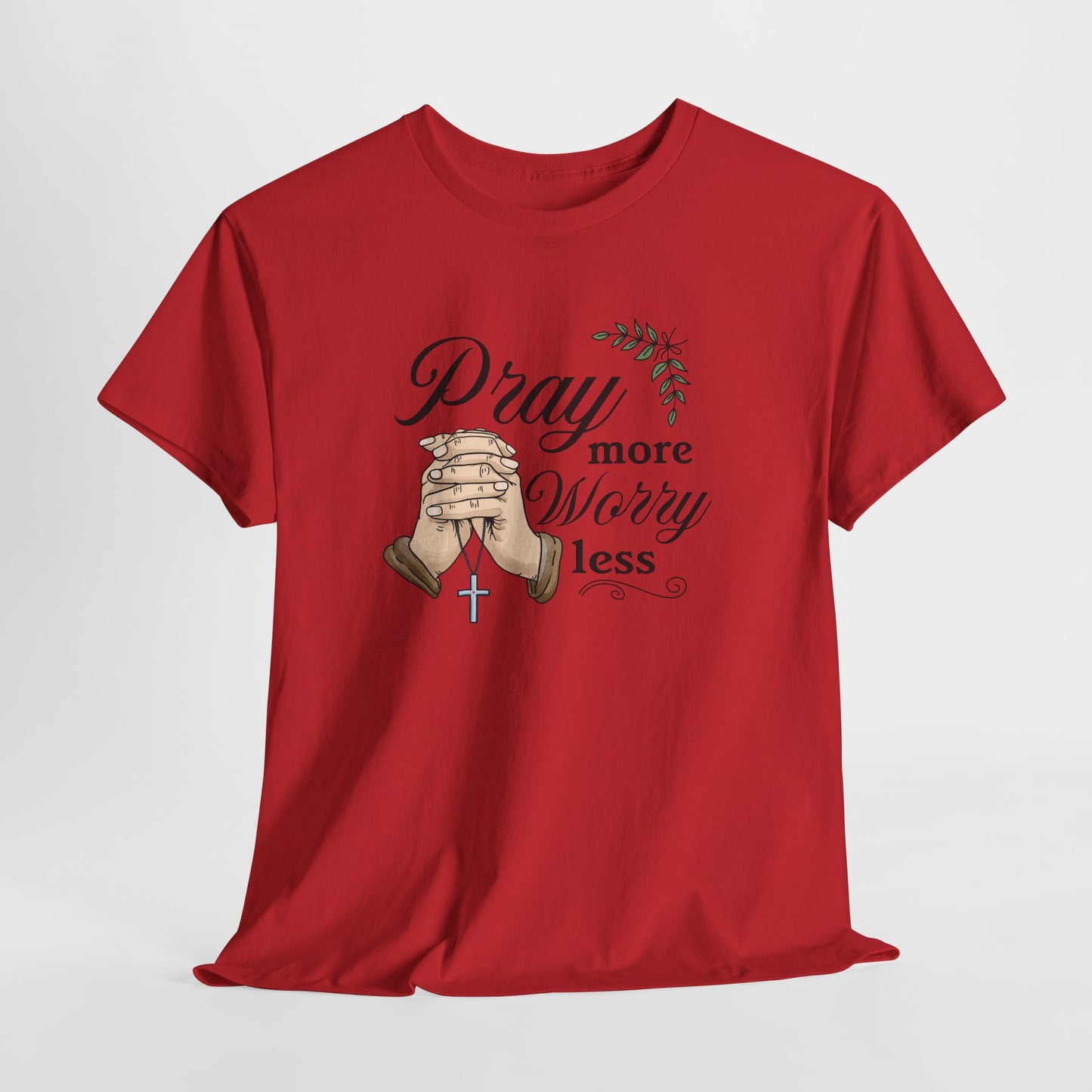Prayer Hands Tee — "Pray More Worry Less"