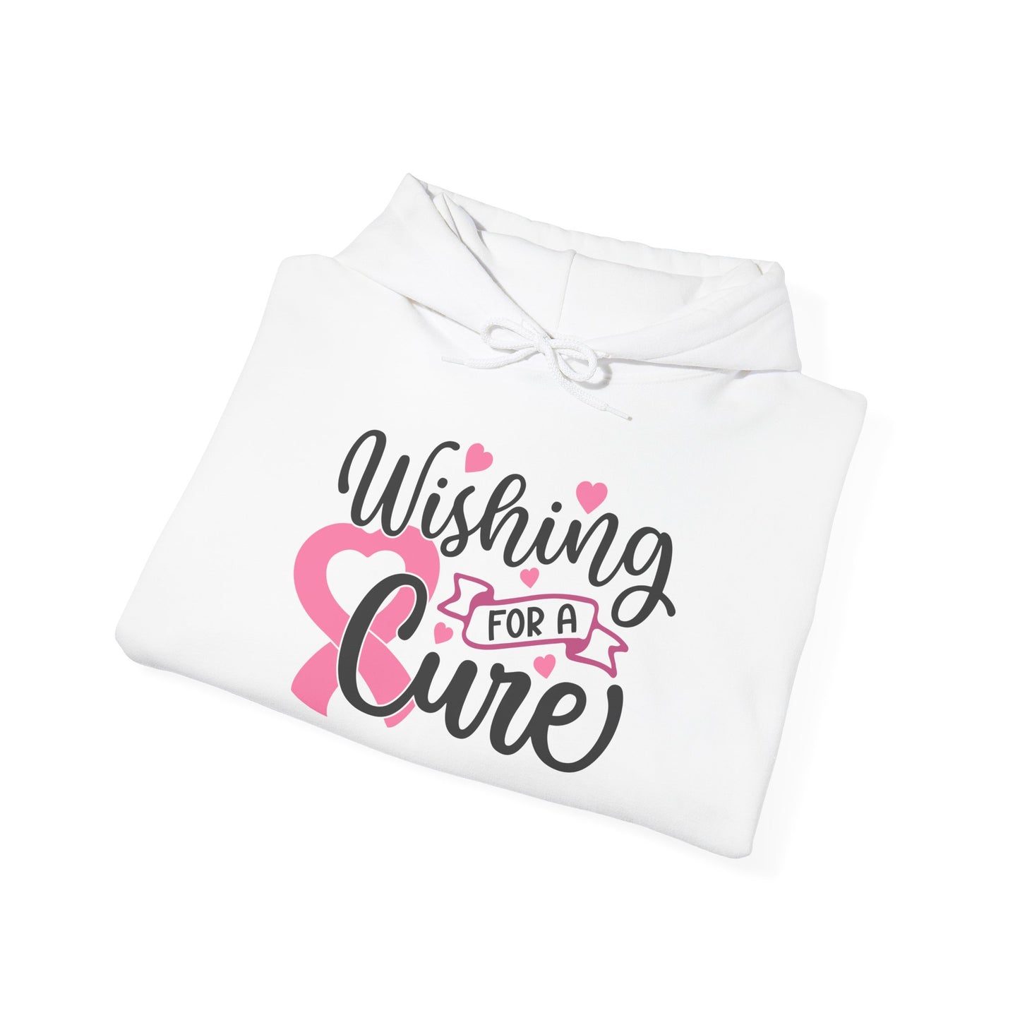 Wishing for a Cure Hoodie — Breast Cancer Awareness Pink Ribbon Sweatshirt