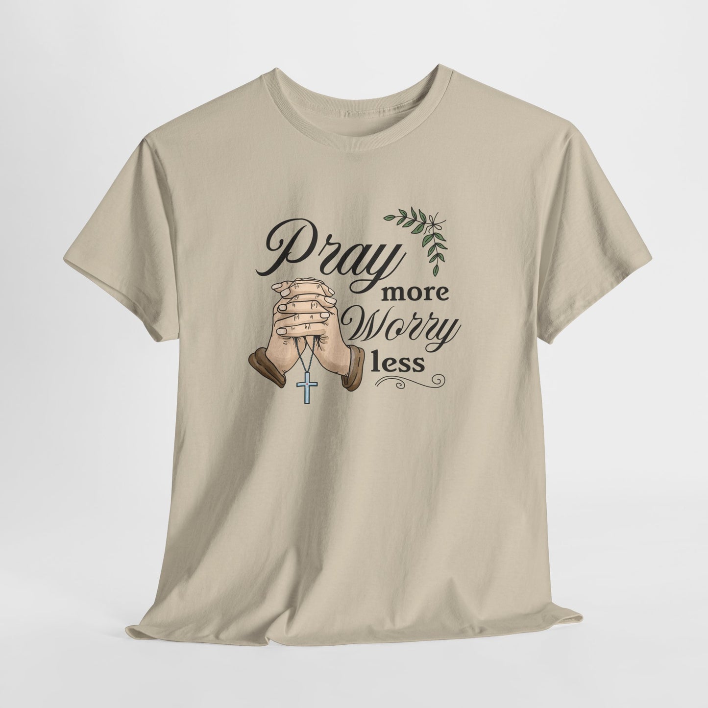 Prayer Hands Tee — "Pray More Worry Less"