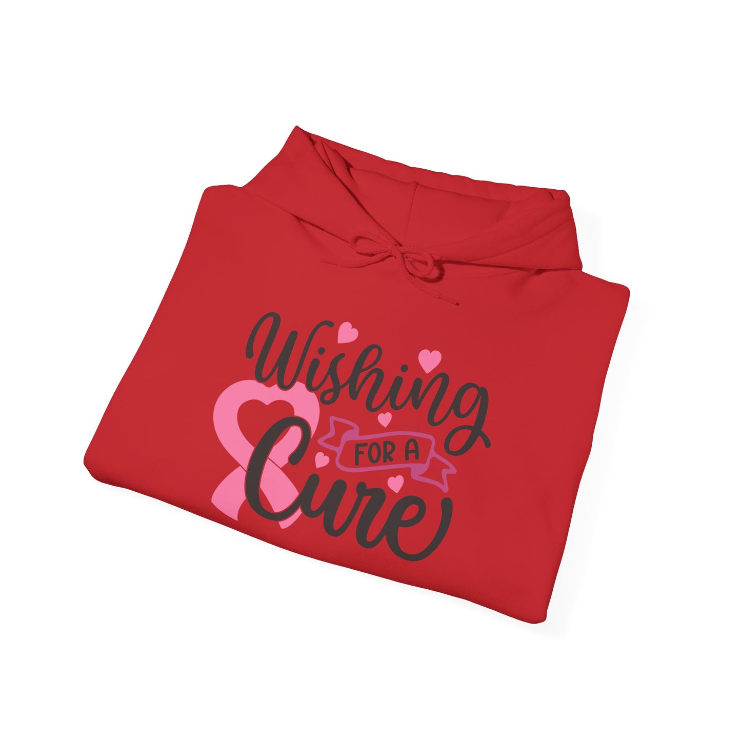 Wishing for a Cure Hoodie — Breast Cancer Awareness Pink Ribbon Sweatshirt