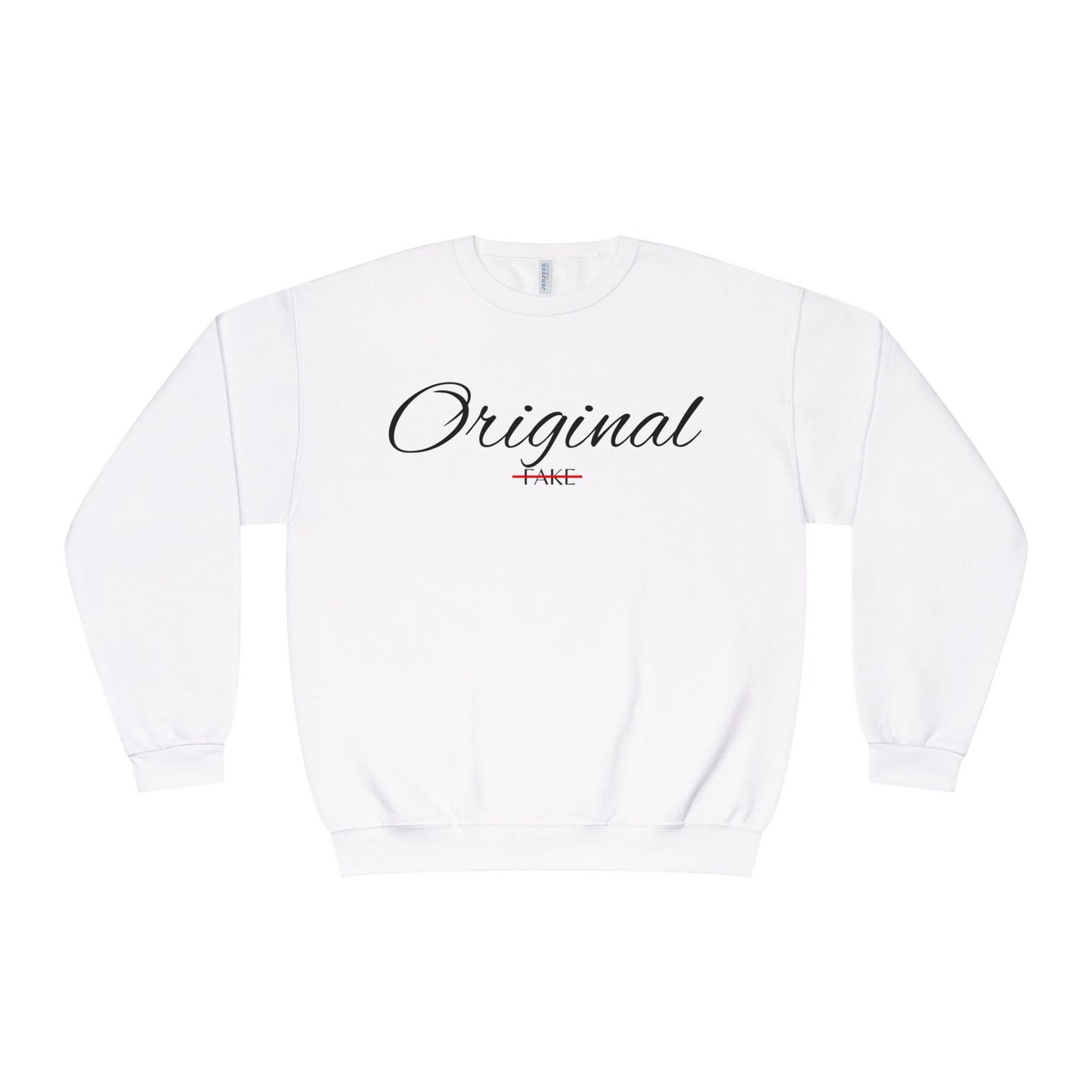 Original (Not Fake) Crewneck Sweatshirt – Minimal Script Graphic