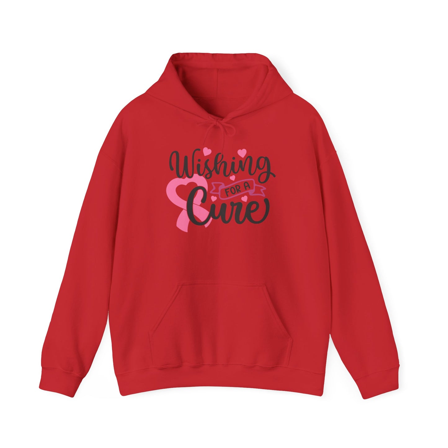 Wishing for a Cure Hoodie — Breast Cancer Awareness Pink Ribbon Sweatshirt