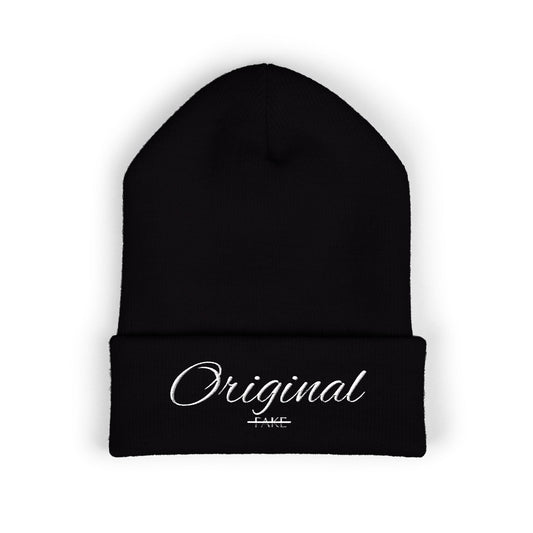 Original Embroidered Cuffed Beanie — Classic Winter Knit Hat