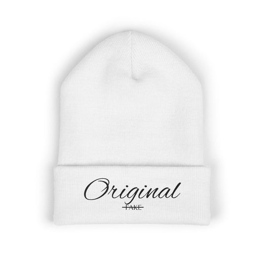 Original Embroidered Cuffed Beanie — Classic Script Knit Hat