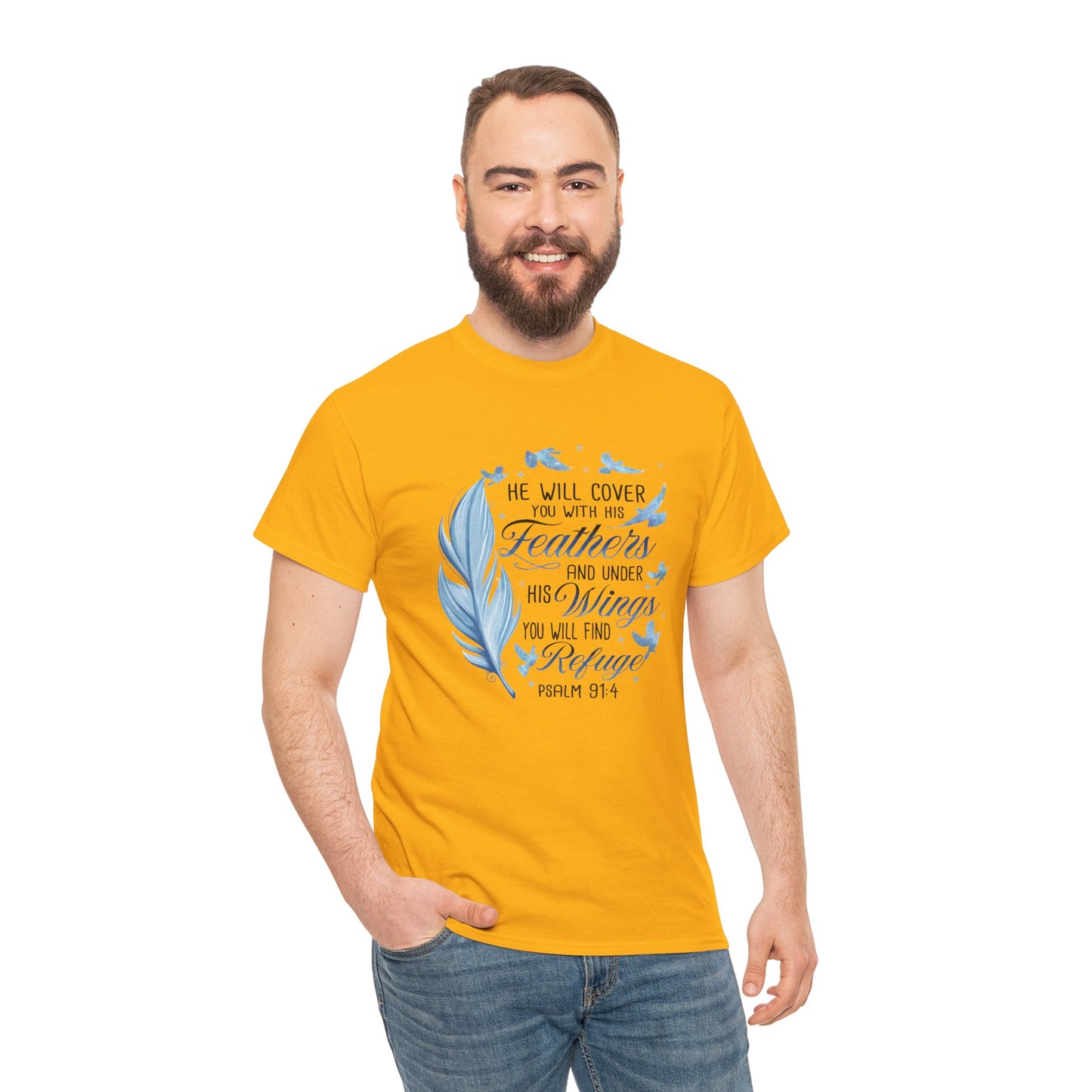 He Will Cover You With His Feathers Psalm 91 Tee