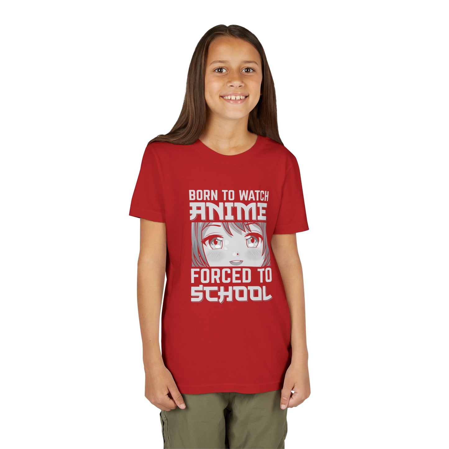 “Born to Watch Anime, Forced to School” Youth T‑Shirt