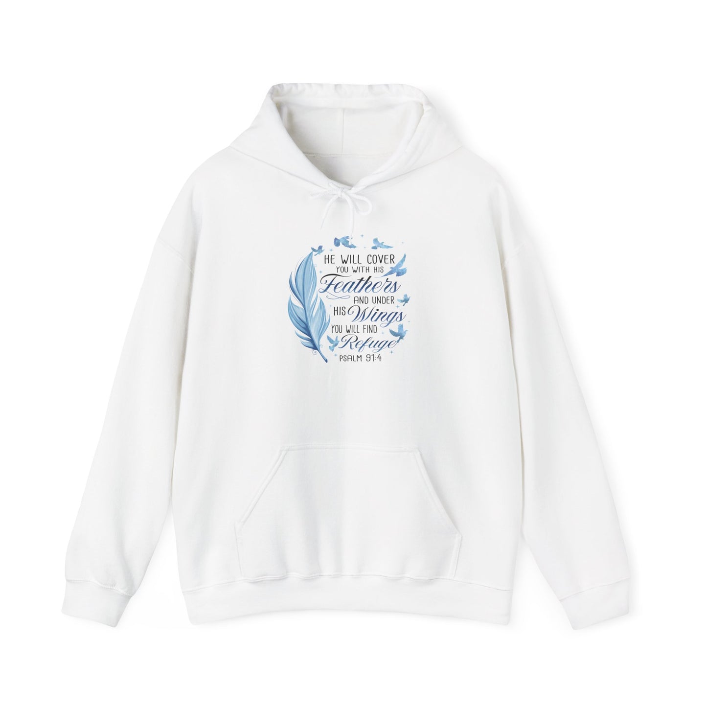 Faith Hoodie – 'He Will Cover You With His Feathers'