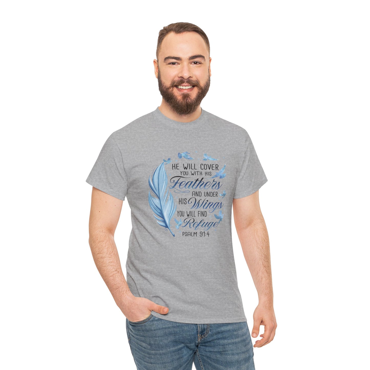 He Will Cover You With His Feathers Psalm 91 Tee