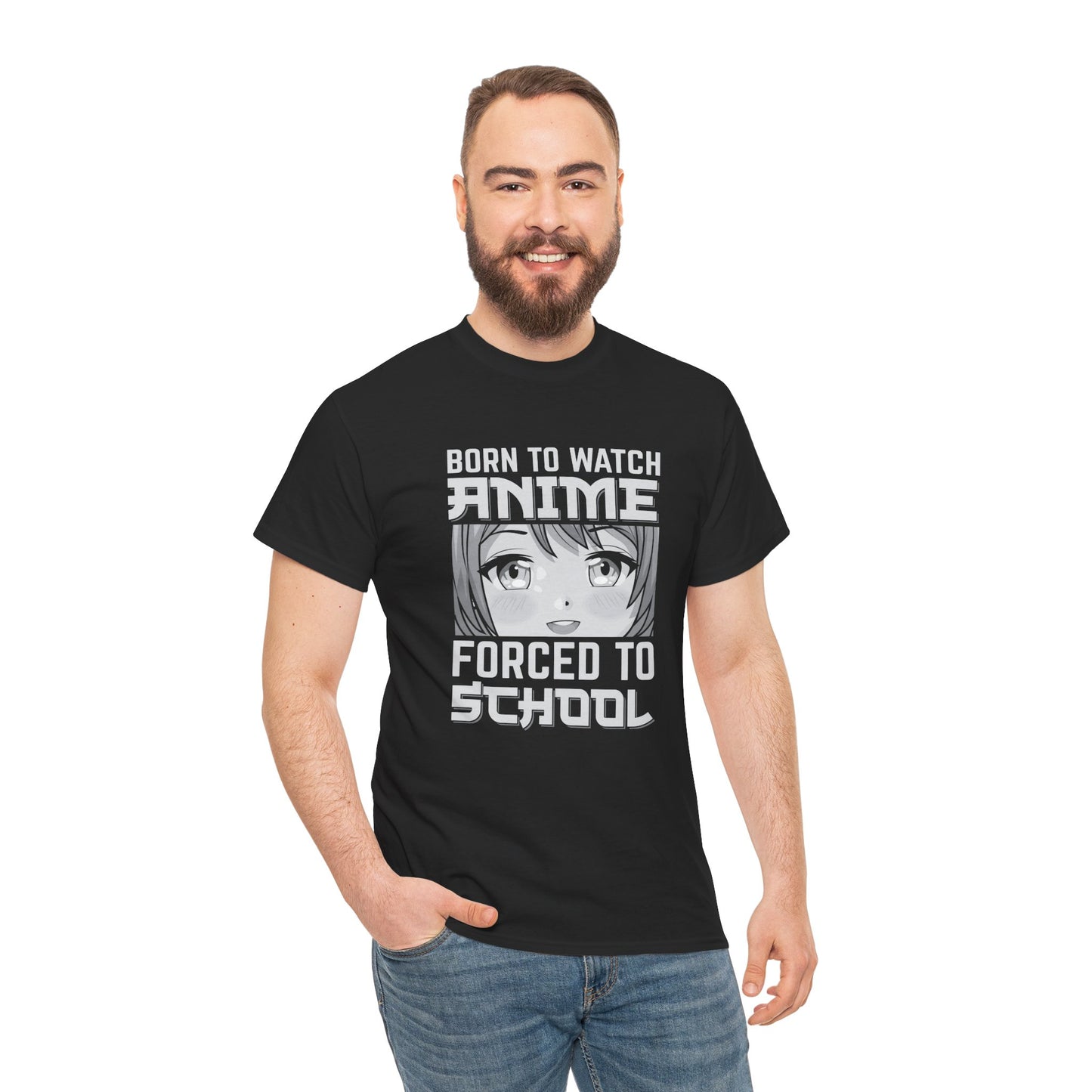 Born to Watch Anime Forced to School T-Shirt
