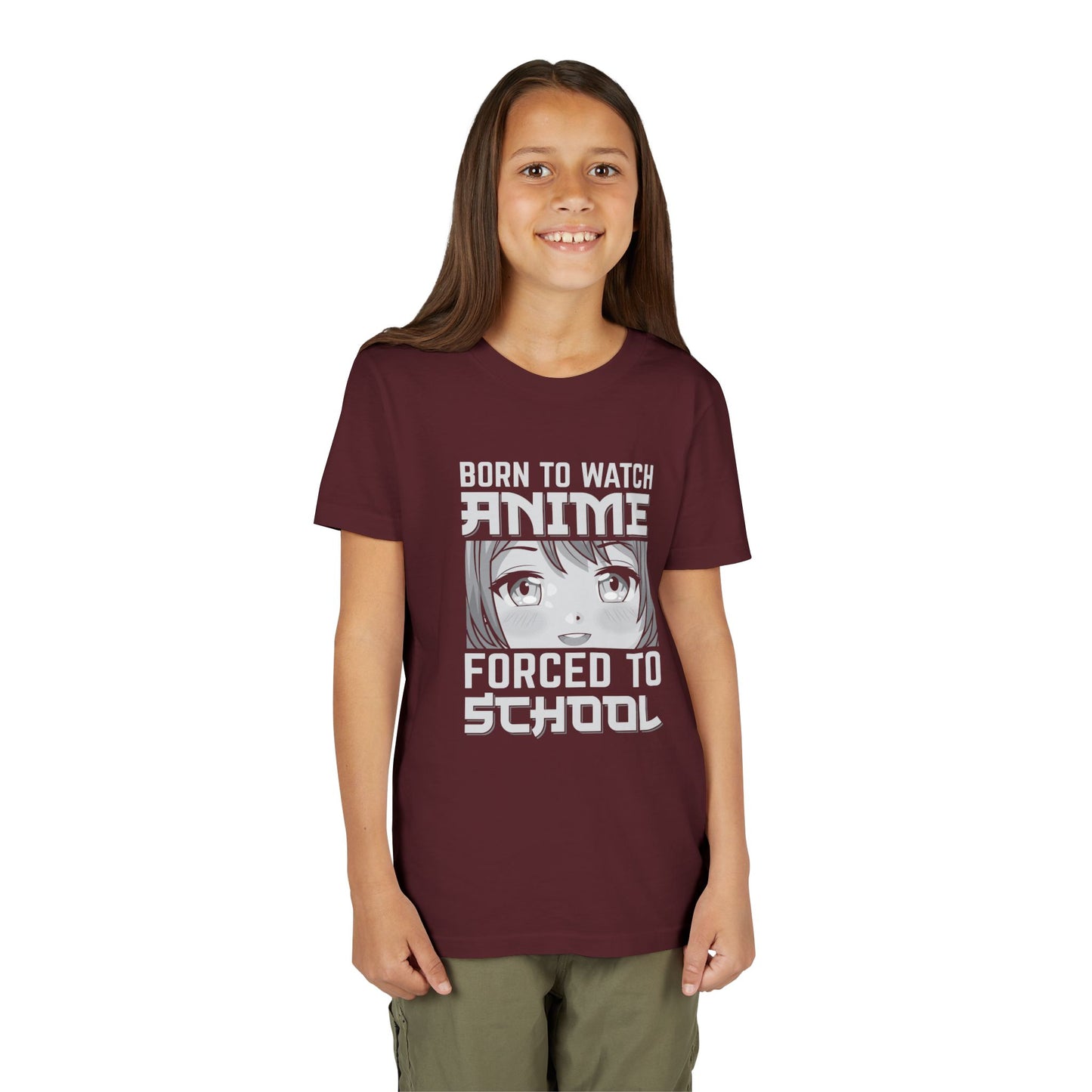 “Born to Watch Anime, Forced to School” Youth T‑Shirt