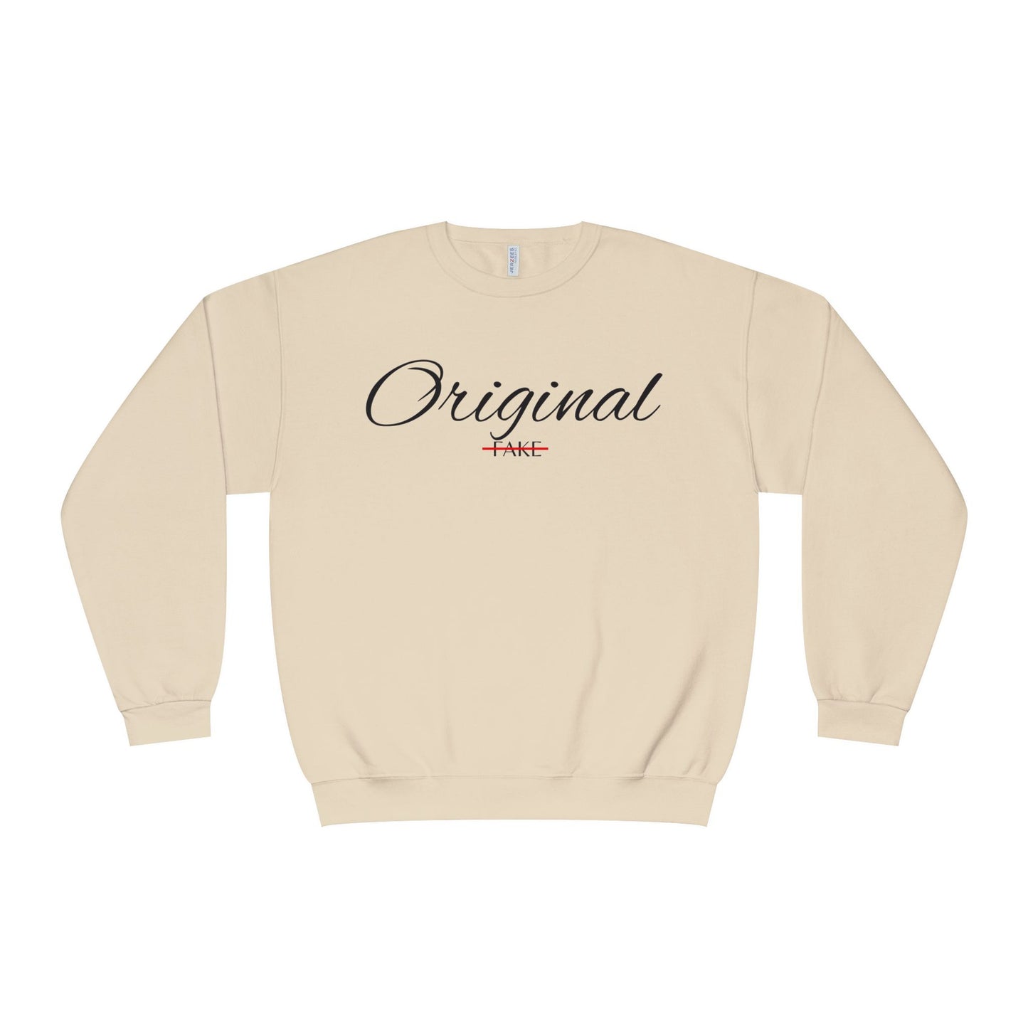 Original (Not Fake) Crewneck Sweatshirt – Minimal Script Graphic