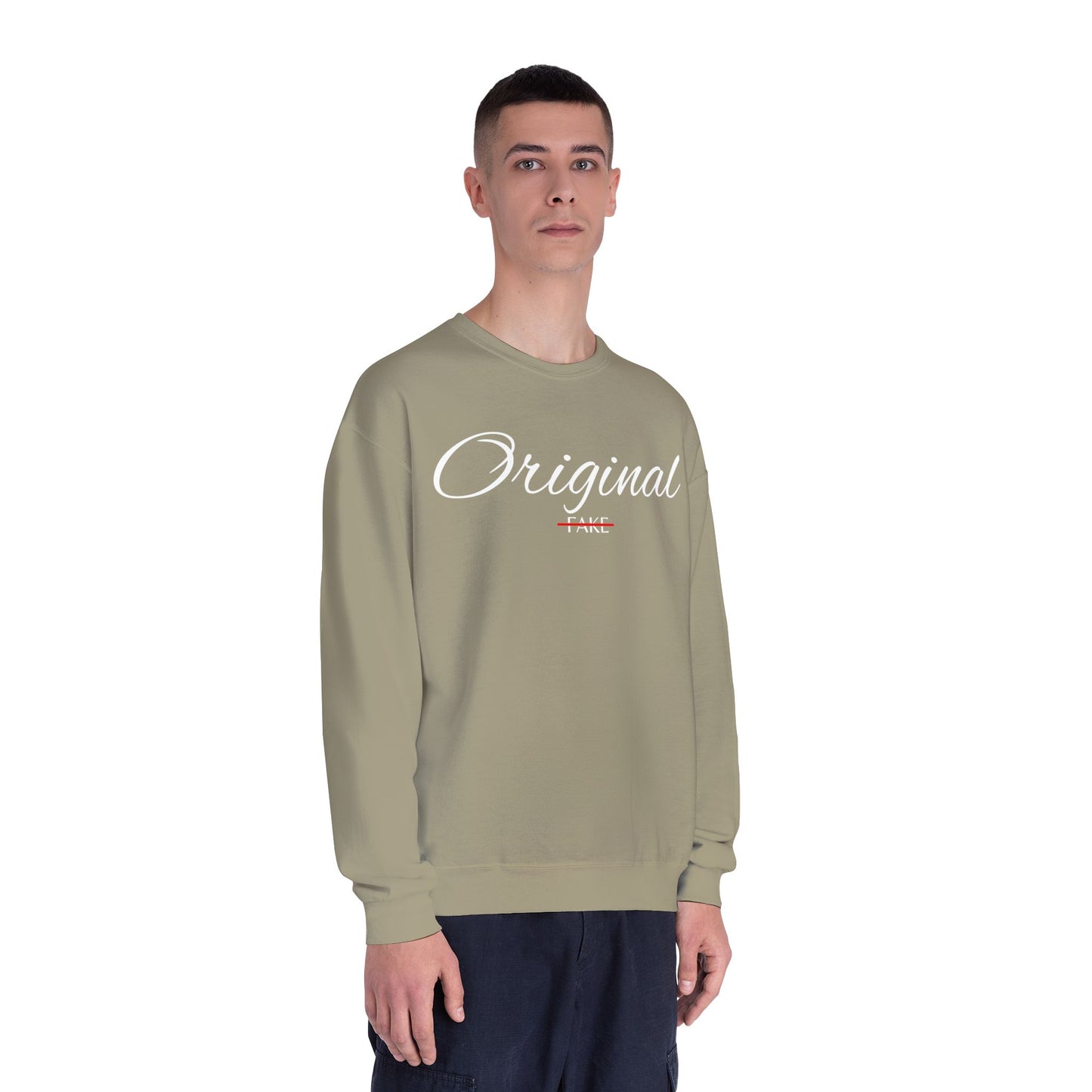 Original Fake Crewneck Sweatshirt — Retro Script Pullover