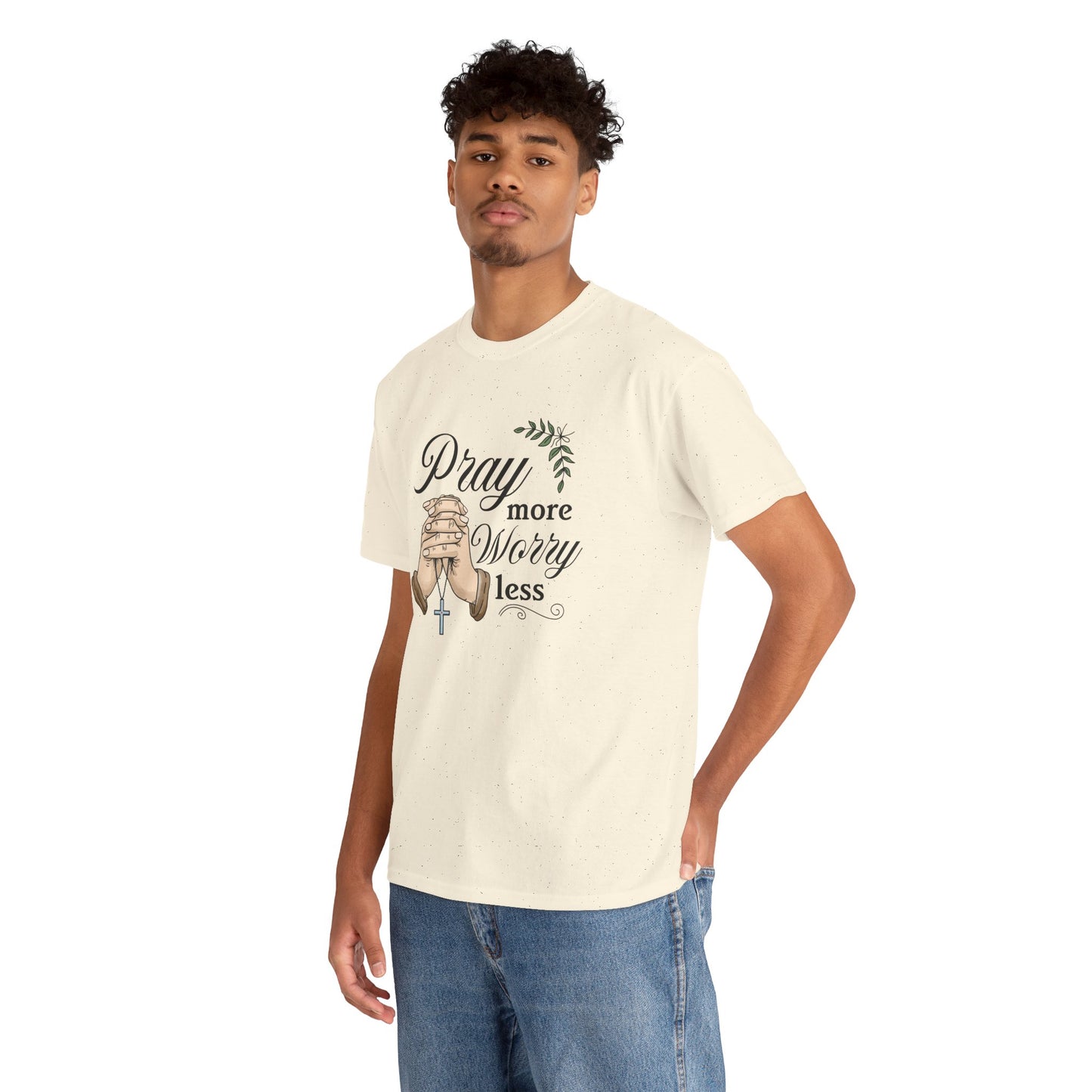 Prayer Hands Tee — "Pray More Worry Less"