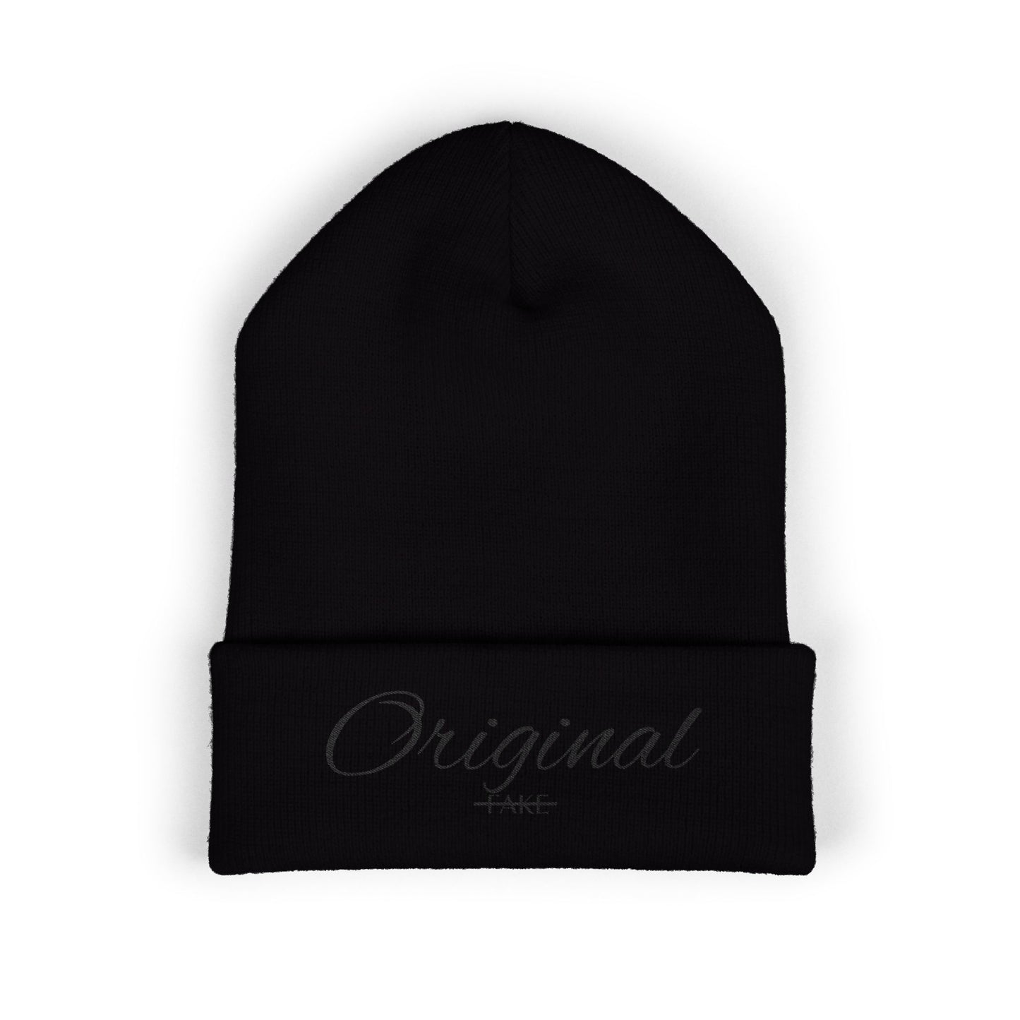 Original Embroidered Cuffed Beanie — Classic Script Knit Hat
