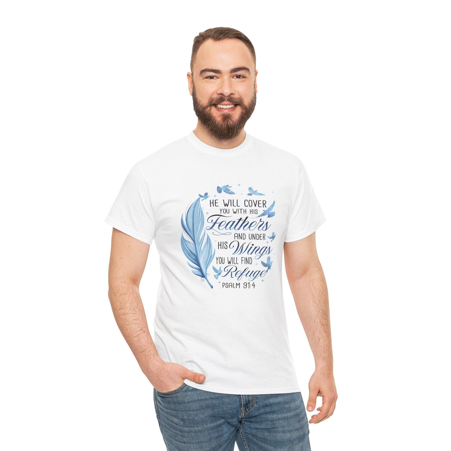 He Will Cover You With His Feathers Psalm 91 Tee
