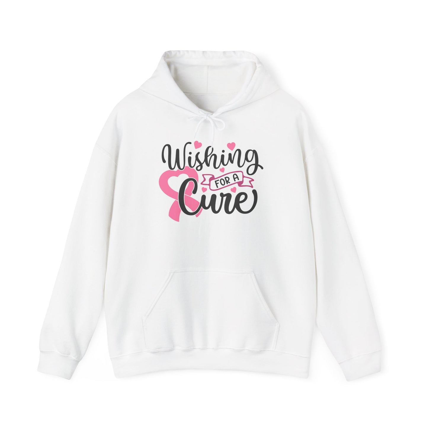 Wishing for a Cure Hoodie — Breast Cancer Awareness Pink Ribbon Sweatshirt