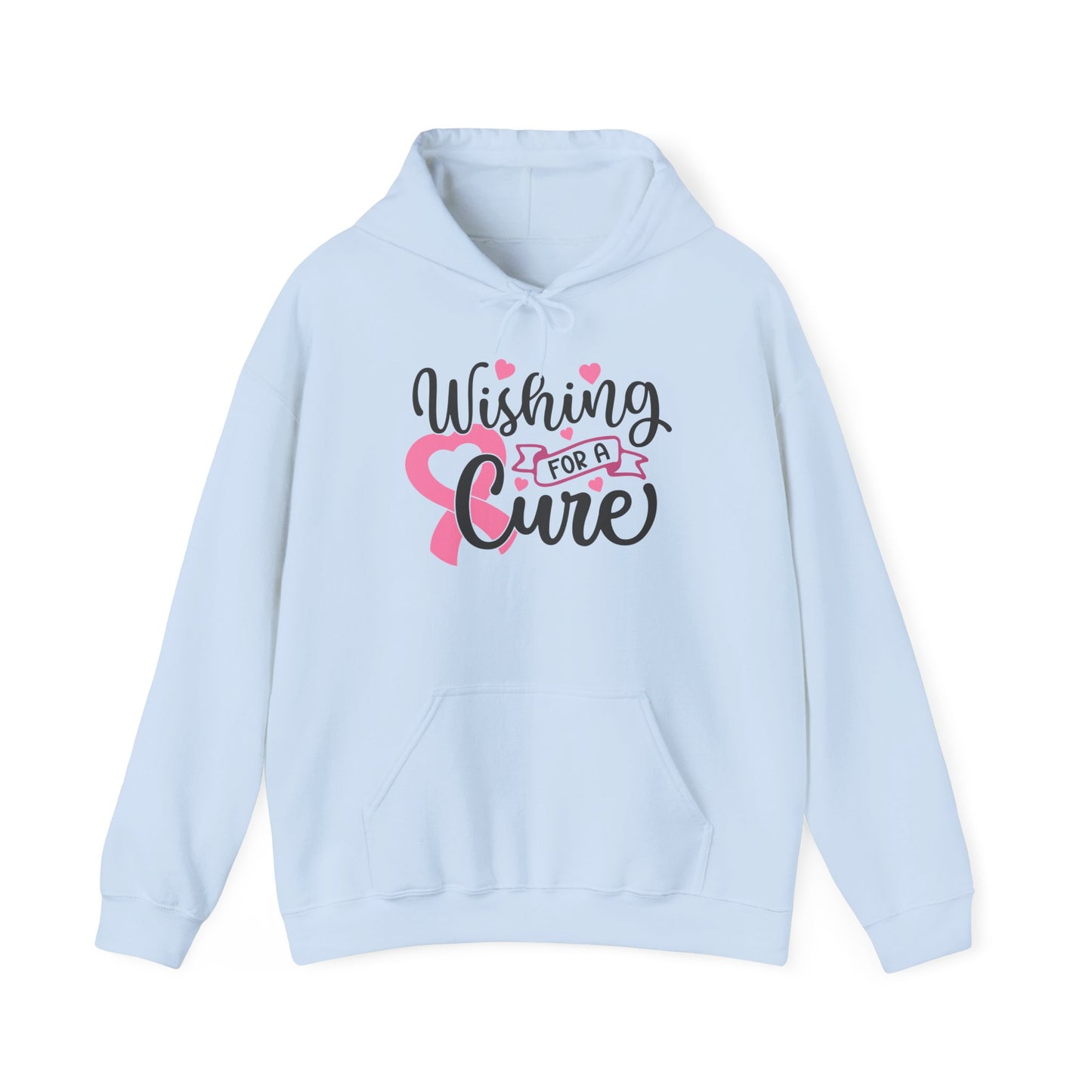 Wishing for a Cure Hoodie — Breast Cancer Awareness Pink Ribbon Sweatshirt