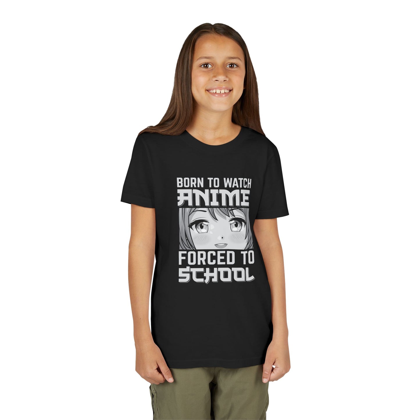 “Born to Watch Anime, Forced to School” Youth T‑Shirt