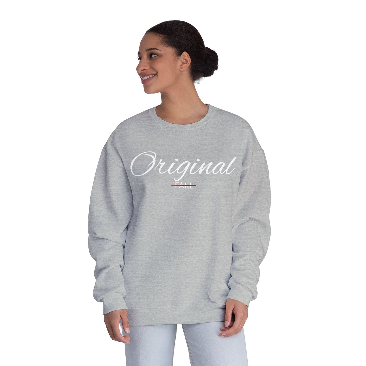 Original Fake Crewneck Sweatshirt — Retro Script Pullover