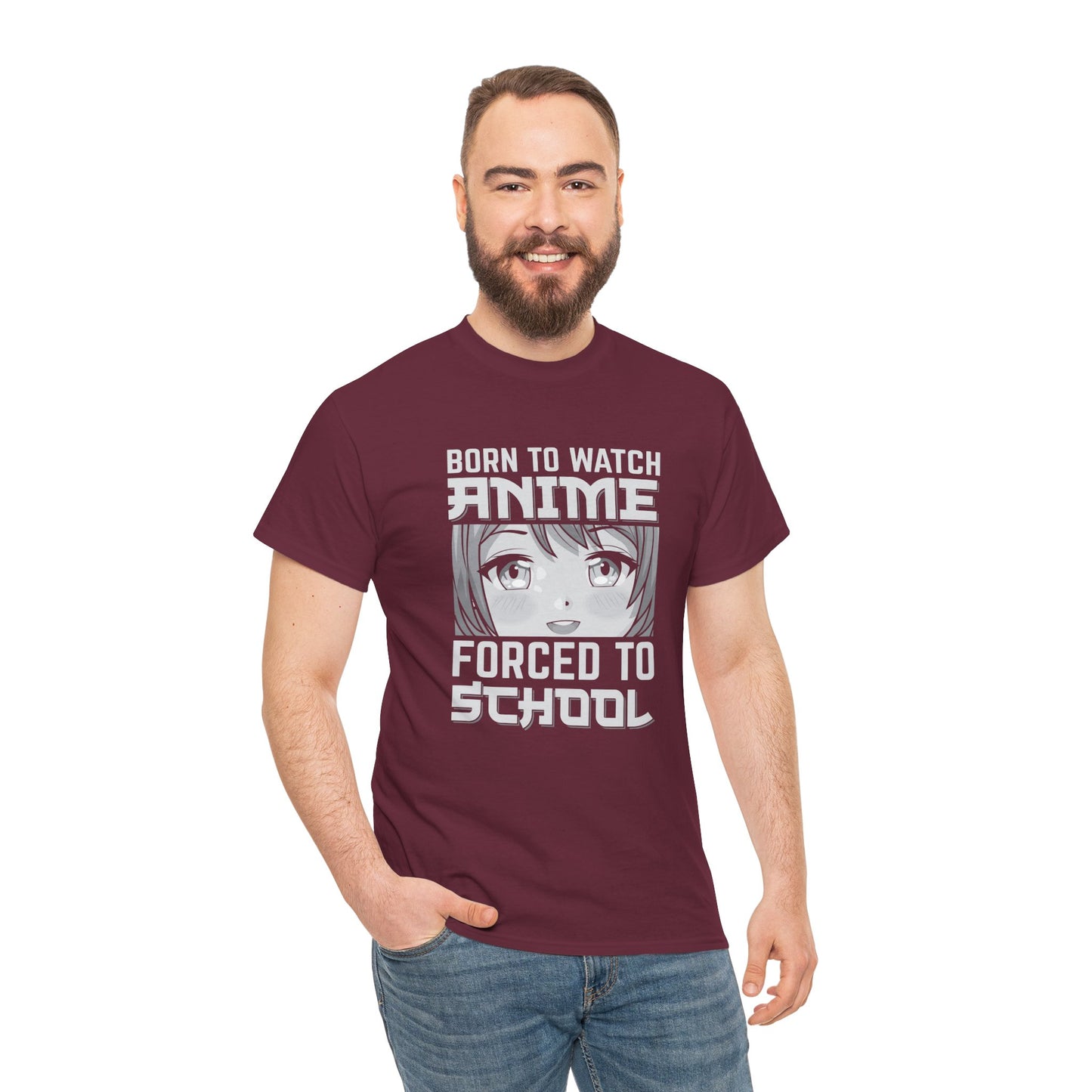 Born to Watch Anime Forced to School T-Shirt