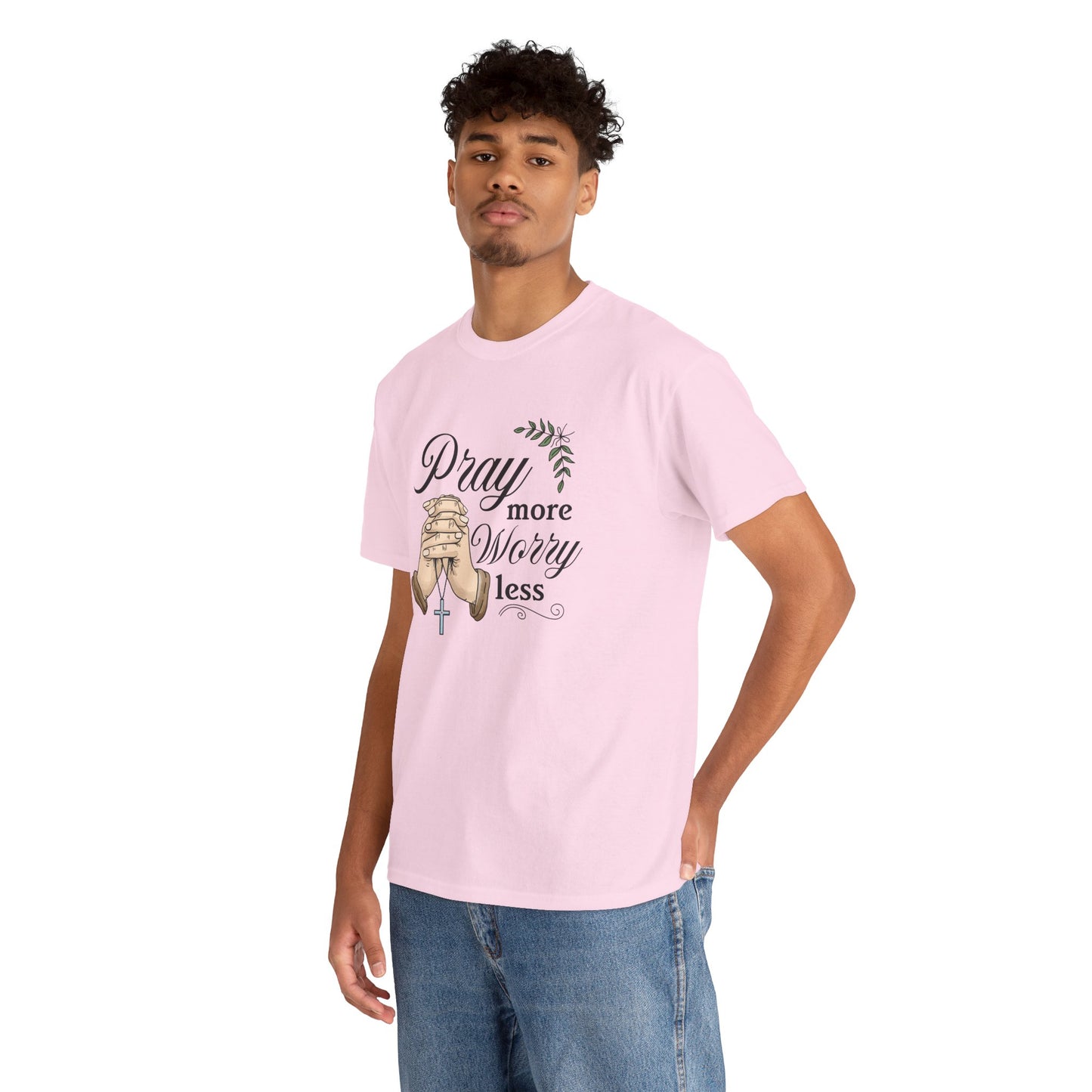 Prayer Hands Tee — "Pray More Worry Less"