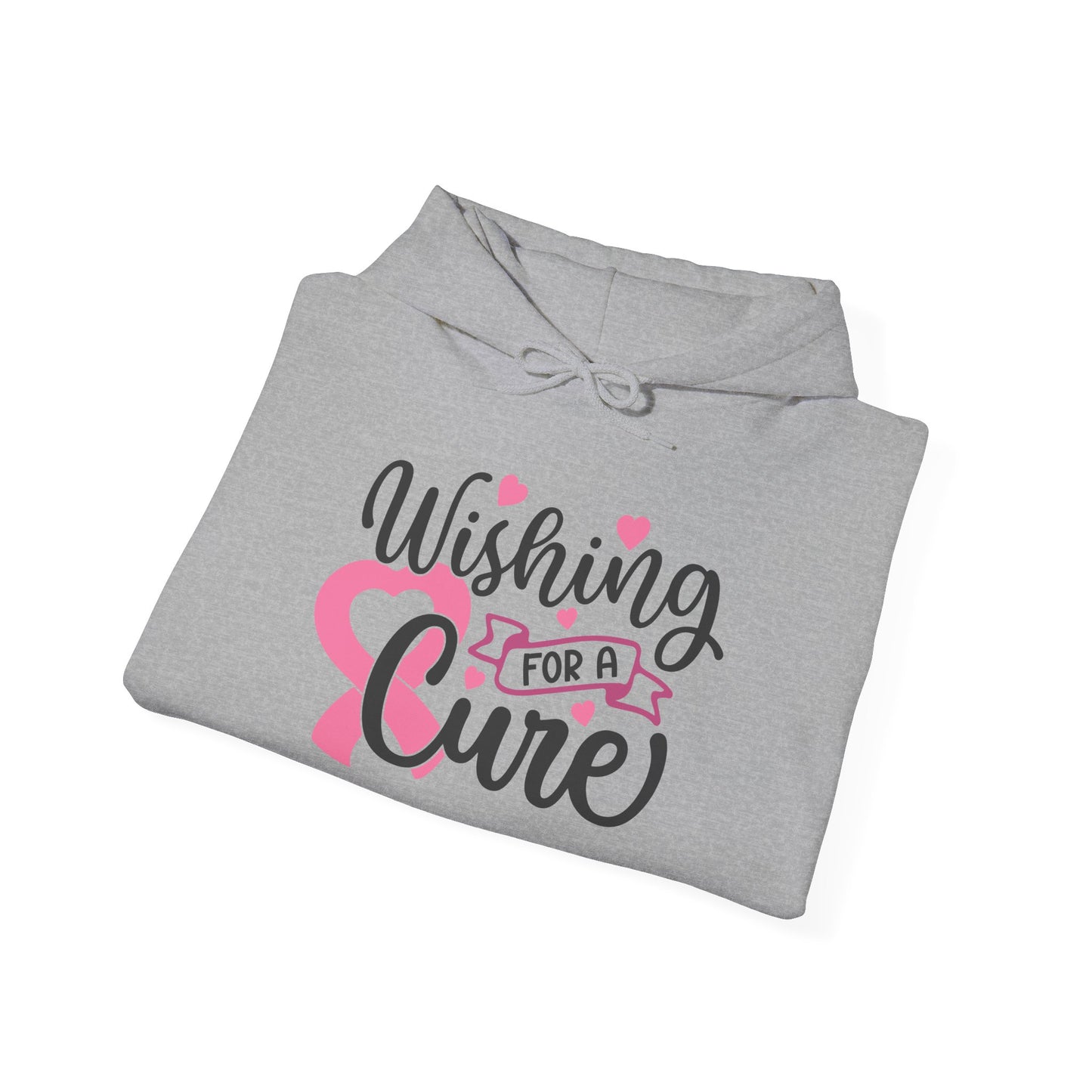 Wishing for a Cure Hoodie — Breast Cancer Awareness Pink Ribbon Sweatshirt