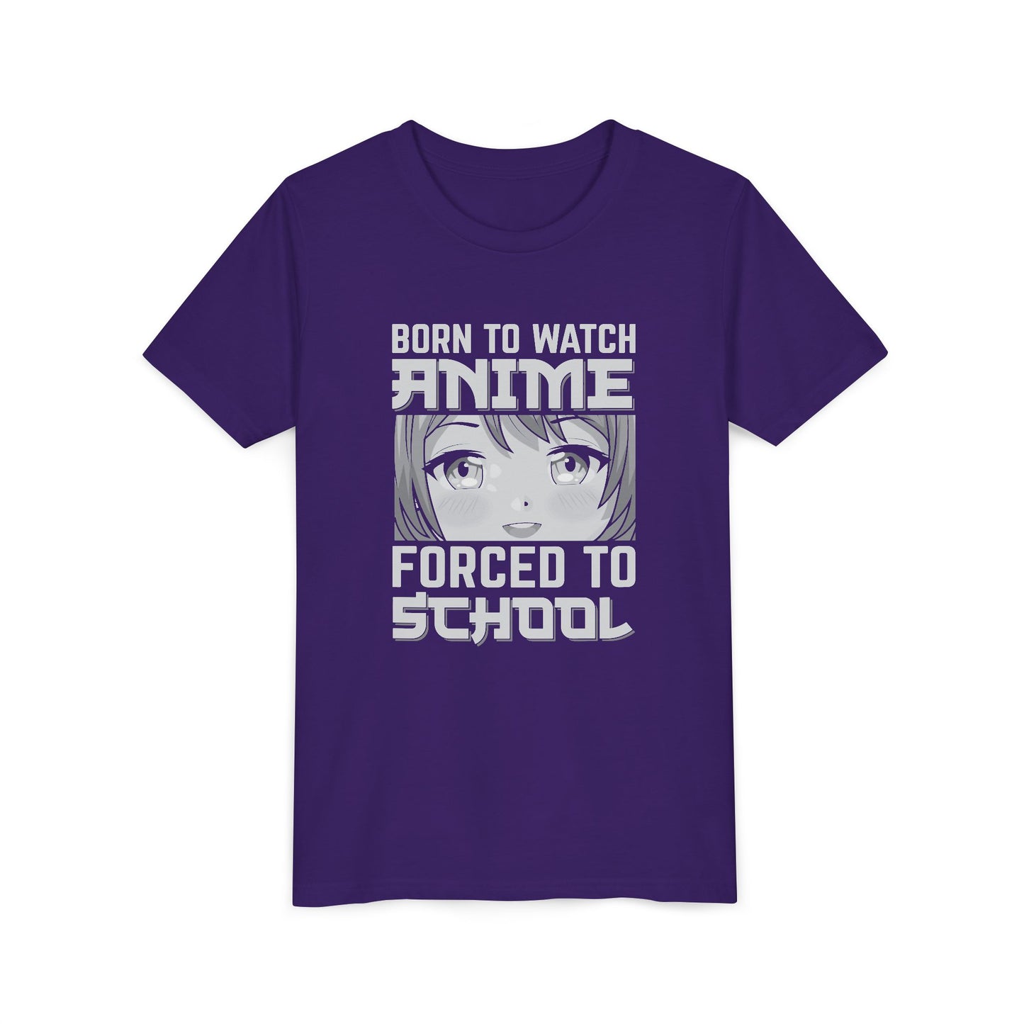 “Born to Watch Anime, Forced to School” Youth T‑Shirt