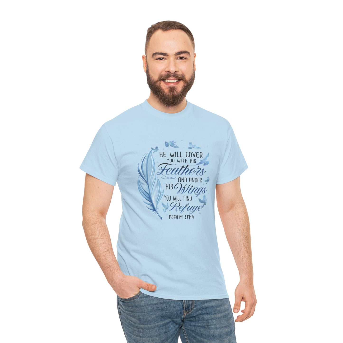 He Will Cover You With His Feathers Psalm 91 Tee