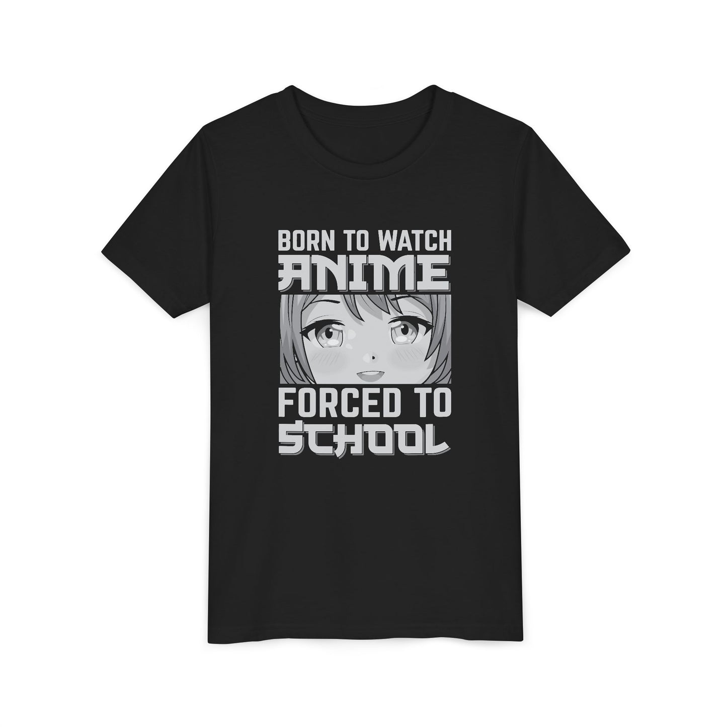 “Born to Watch Anime, Forced to School” Youth T‑Shirt