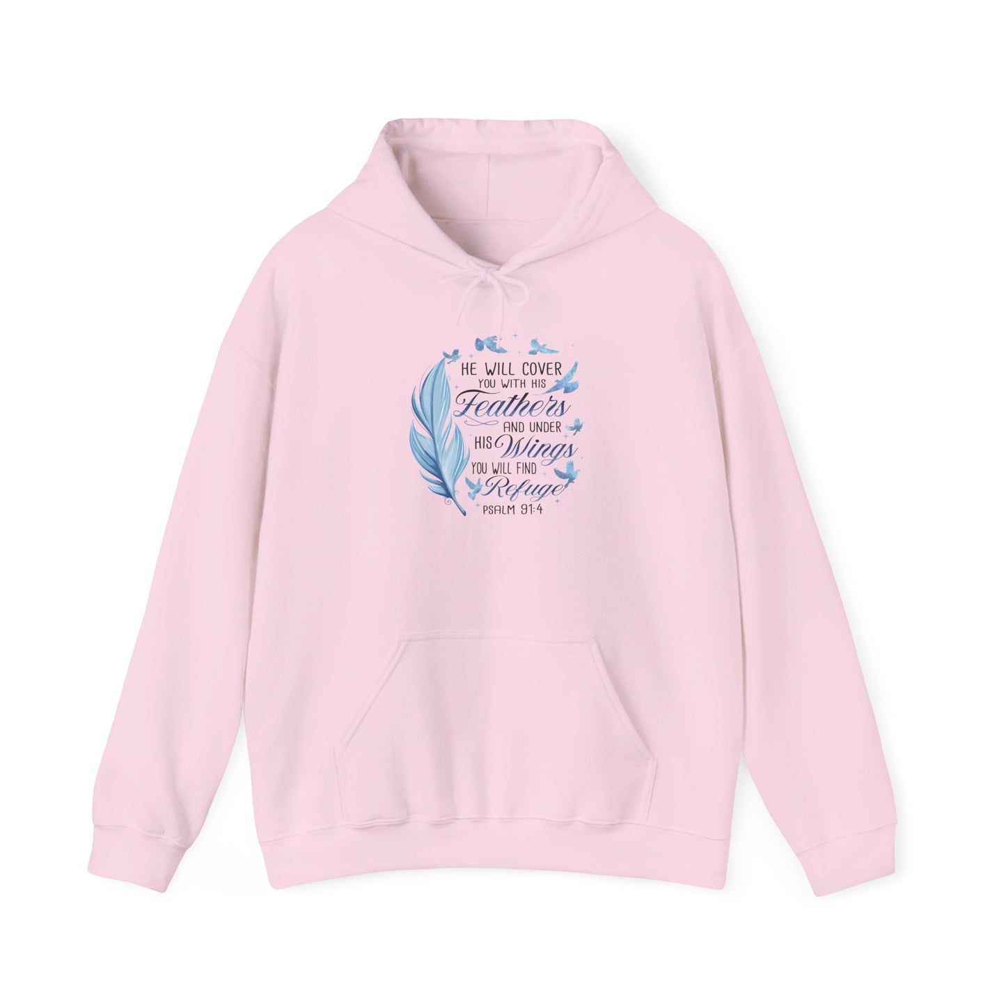 Faith Hoodie – 'He Will Cover You With His Feathers'
