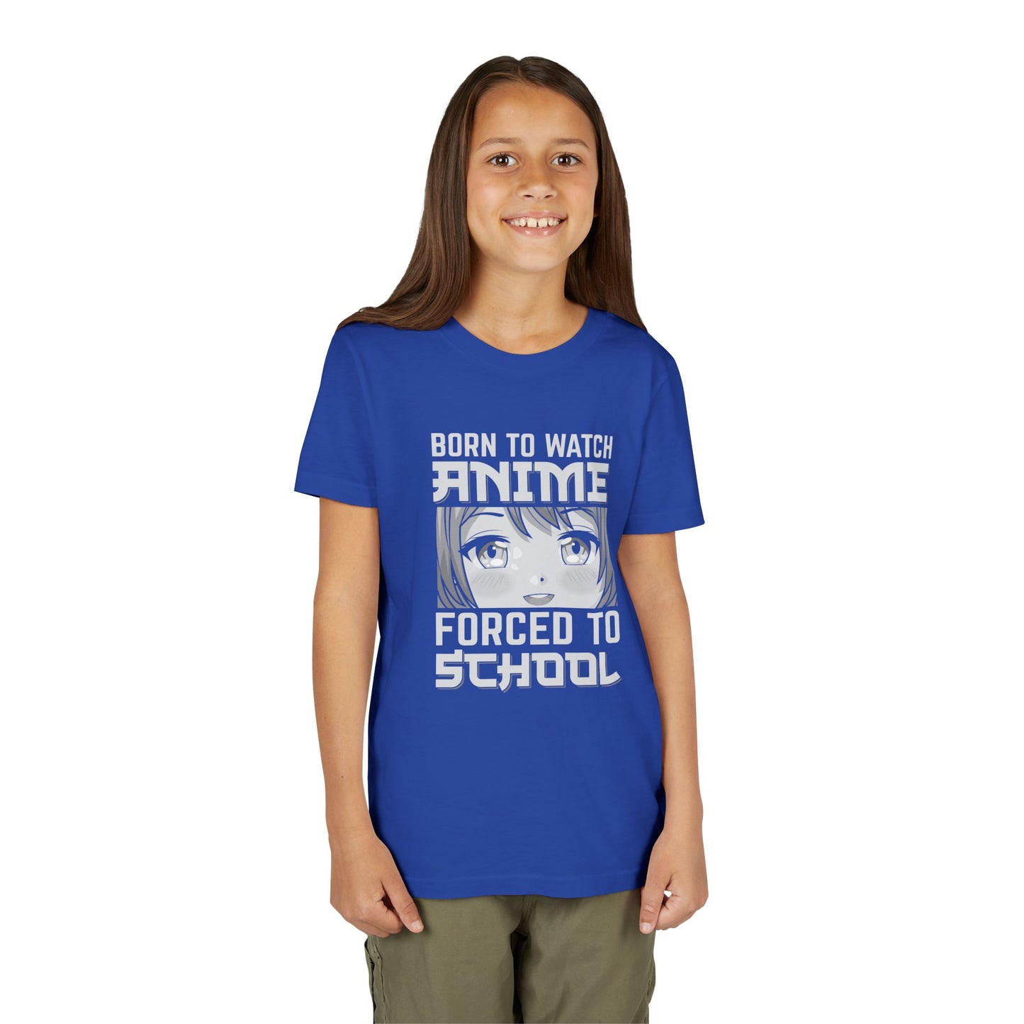 “Born to Watch Anime, Forced to School” Youth T‑Shirt