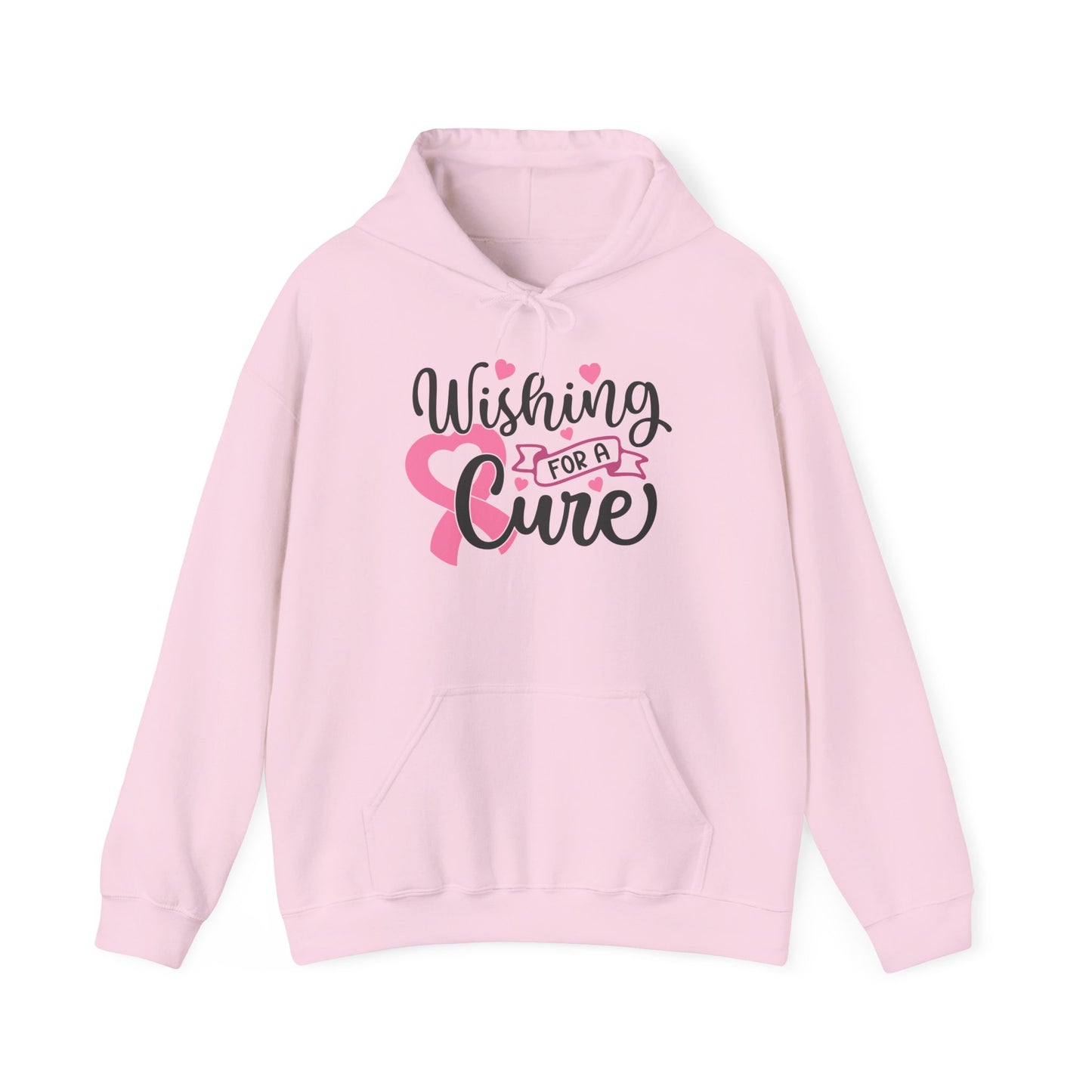 Wishing for a Cure Hoodie — Breast Cancer Awareness Pink Ribbon Sweatshirt