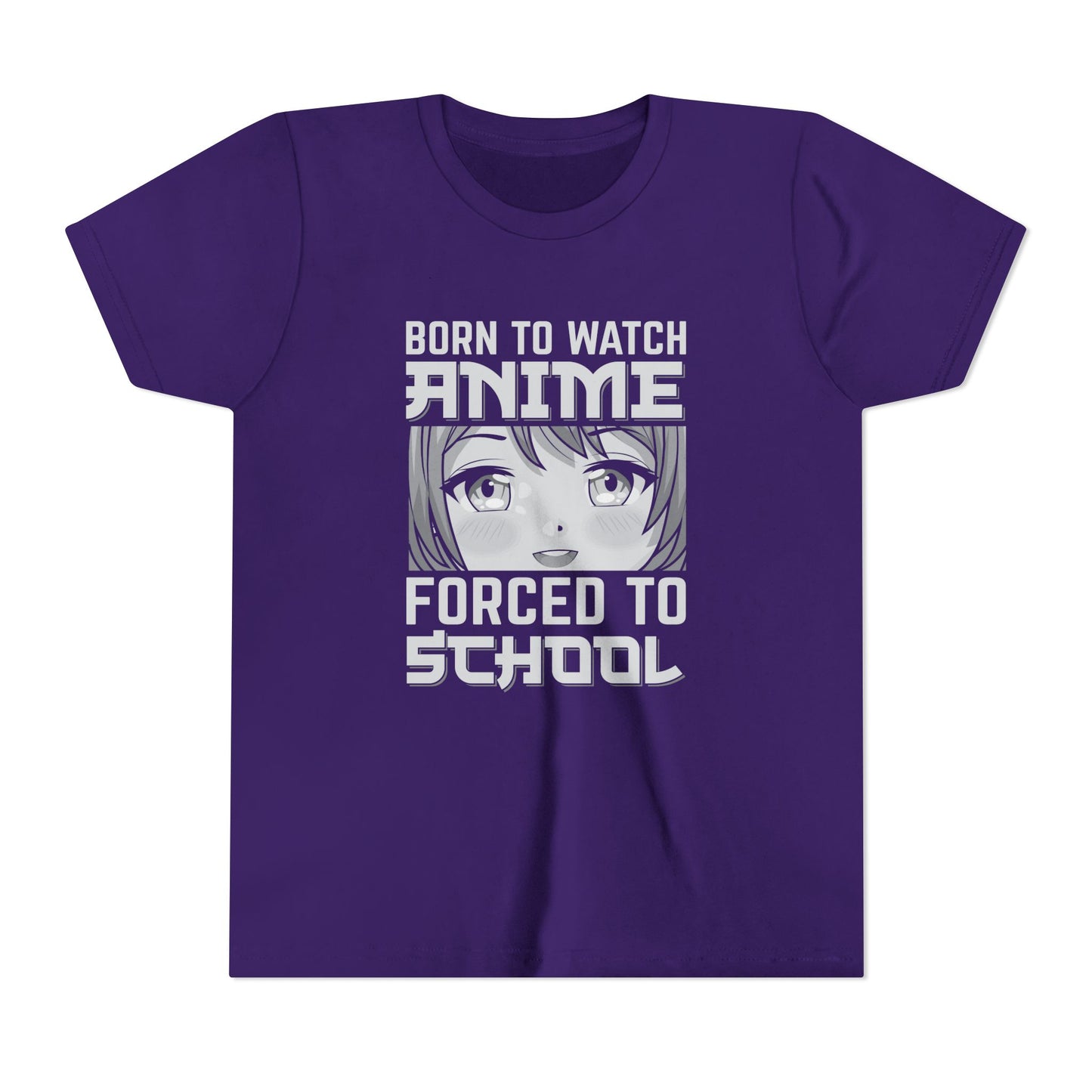 “Born to Watch Anime, Forced to School” Youth T‑Shirt