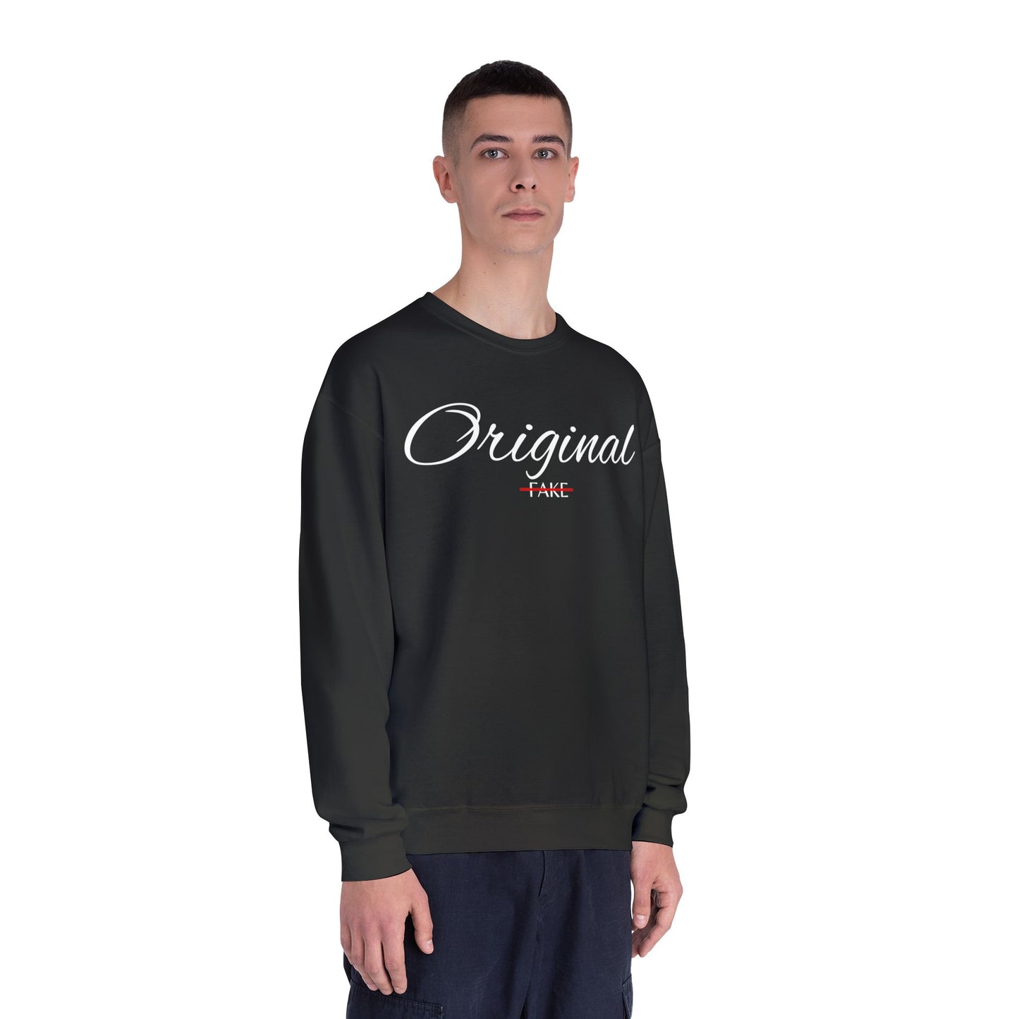 Original Fake Crewneck Sweatshirt — Retro Script Pullover