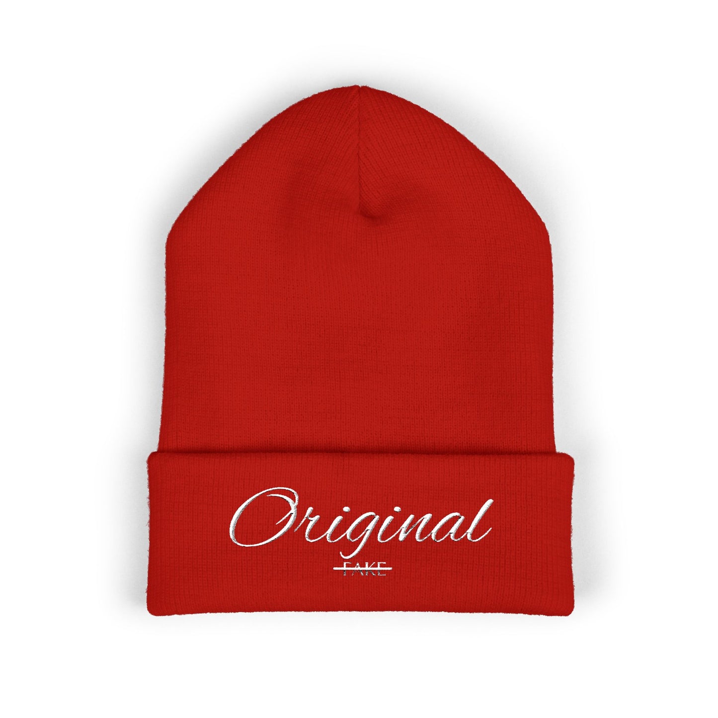 Original Embroidered Cuffed Beanie — Classic Winter Knit Hat