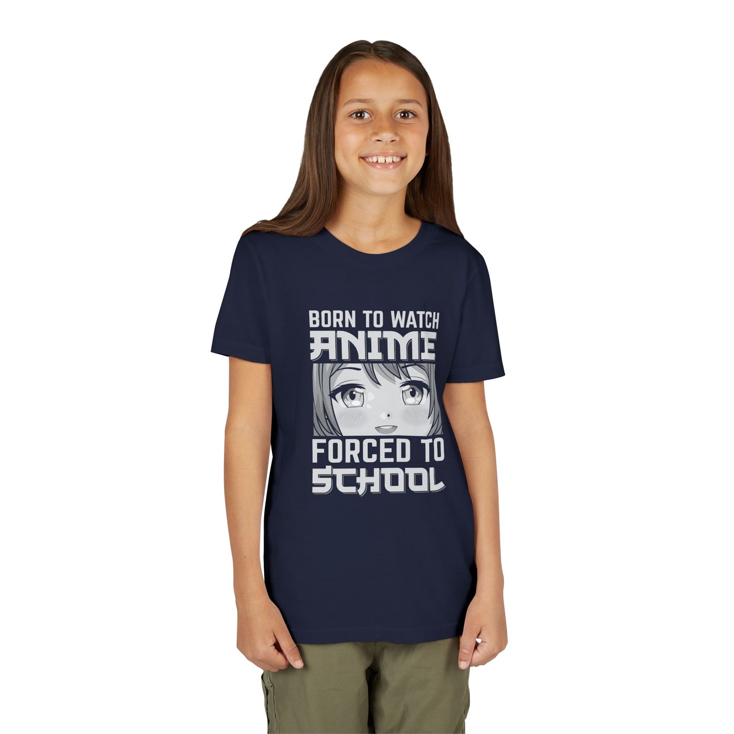 “Born to Watch Anime, Forced to School” Youth T‑Shirt
