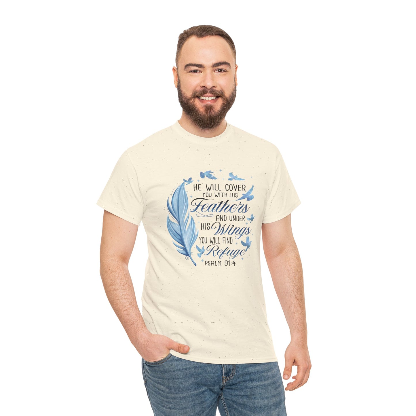 He Will Cover You With His Feathers Psalm 91 Tee