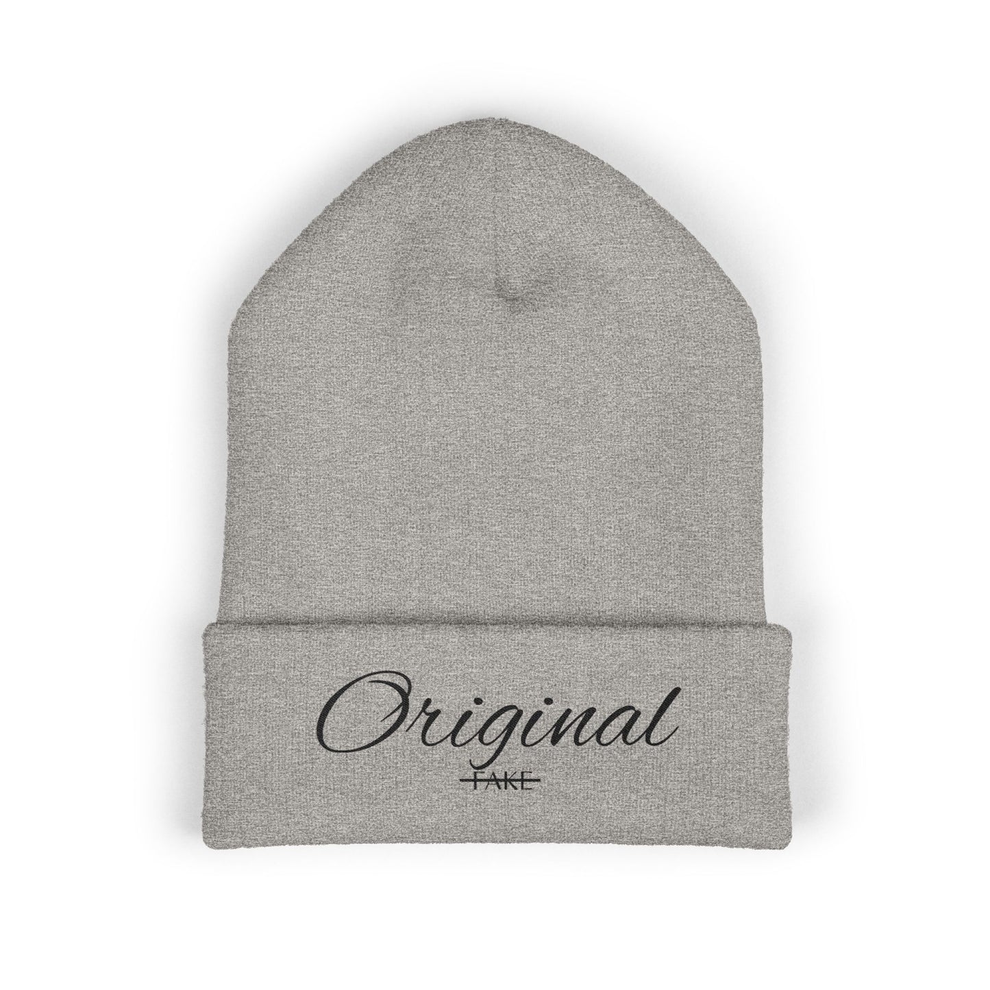 Original Embroidered Cuffed Beanie — Classic Script Knit Hat