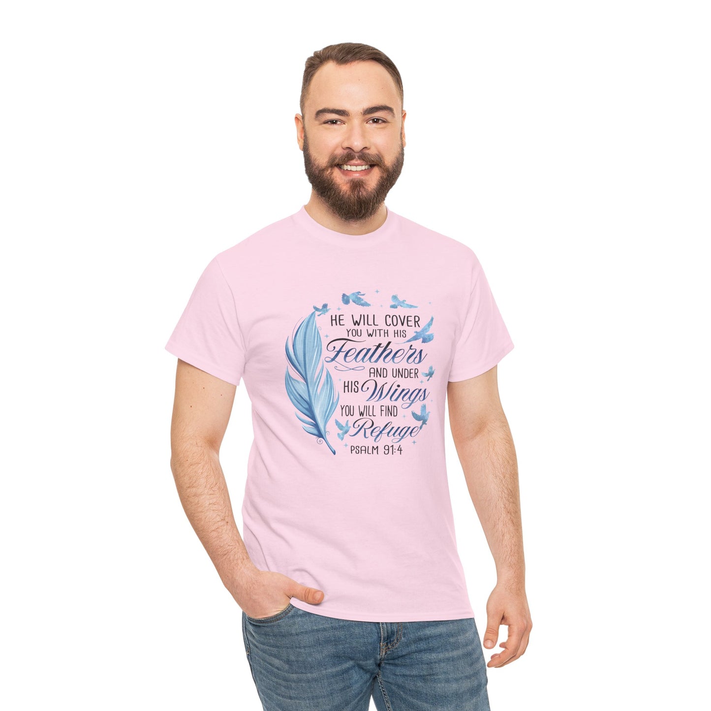 He Will Cover You With His Feathers Psalm 91 Tee