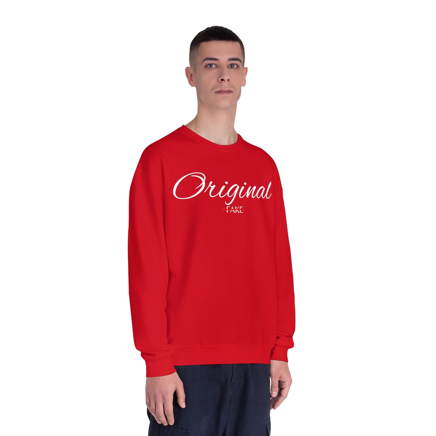 Original Fake Crewneck Sweatshirt — Retro Script Pullover
