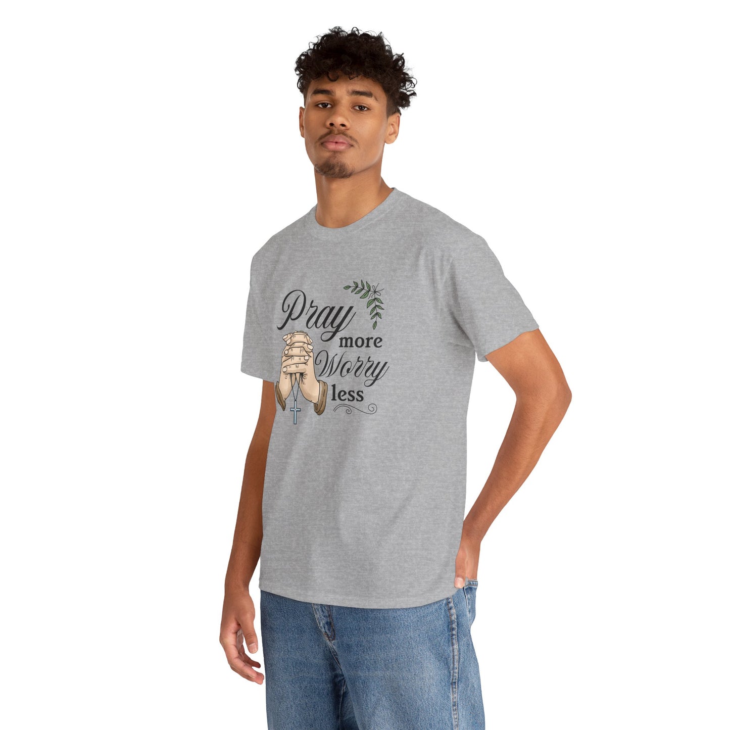 Prayer Hands Tee — "Pray More Worry Less"