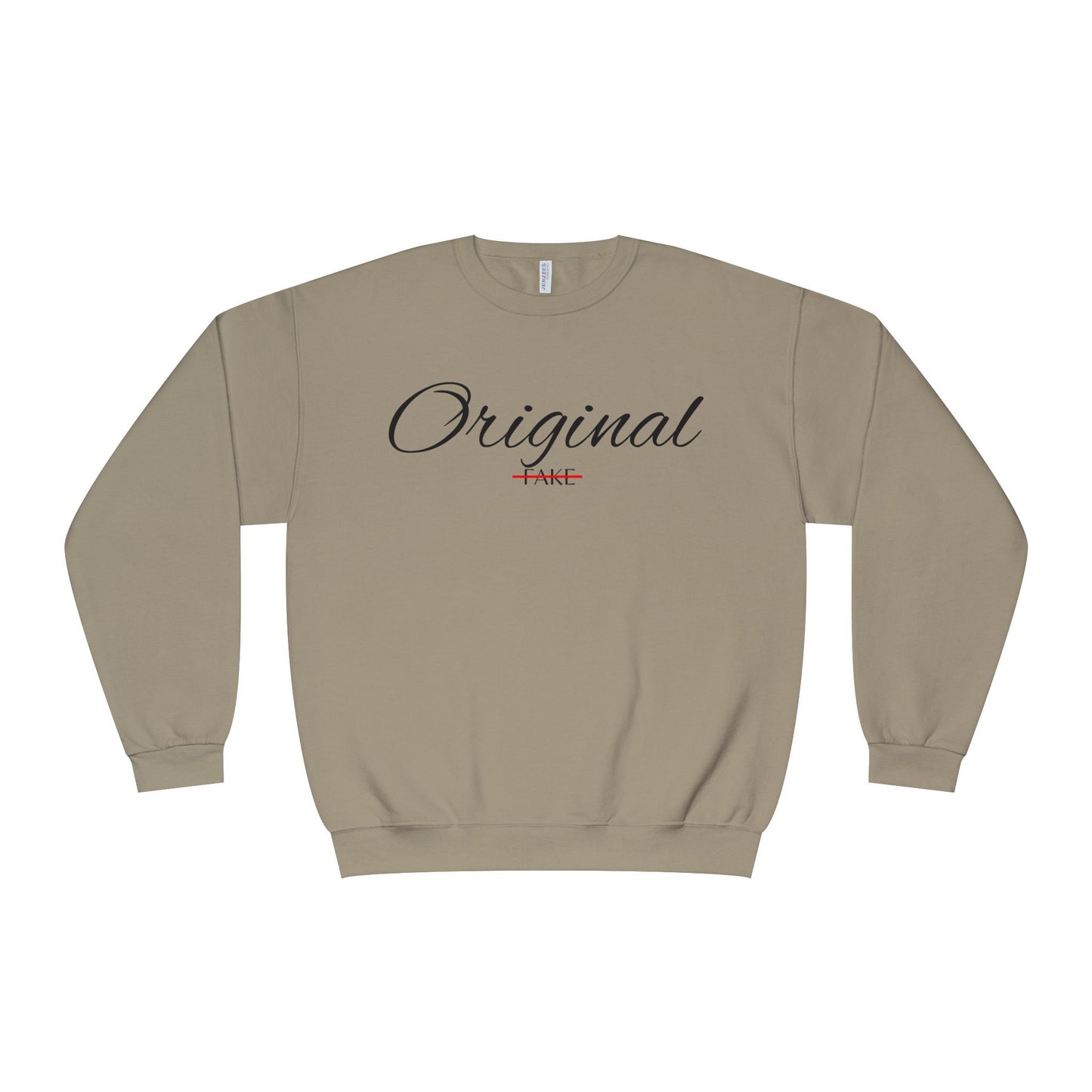 Original (Not Fake) Crewneck Sweatshirt – Minimal Script Graphic