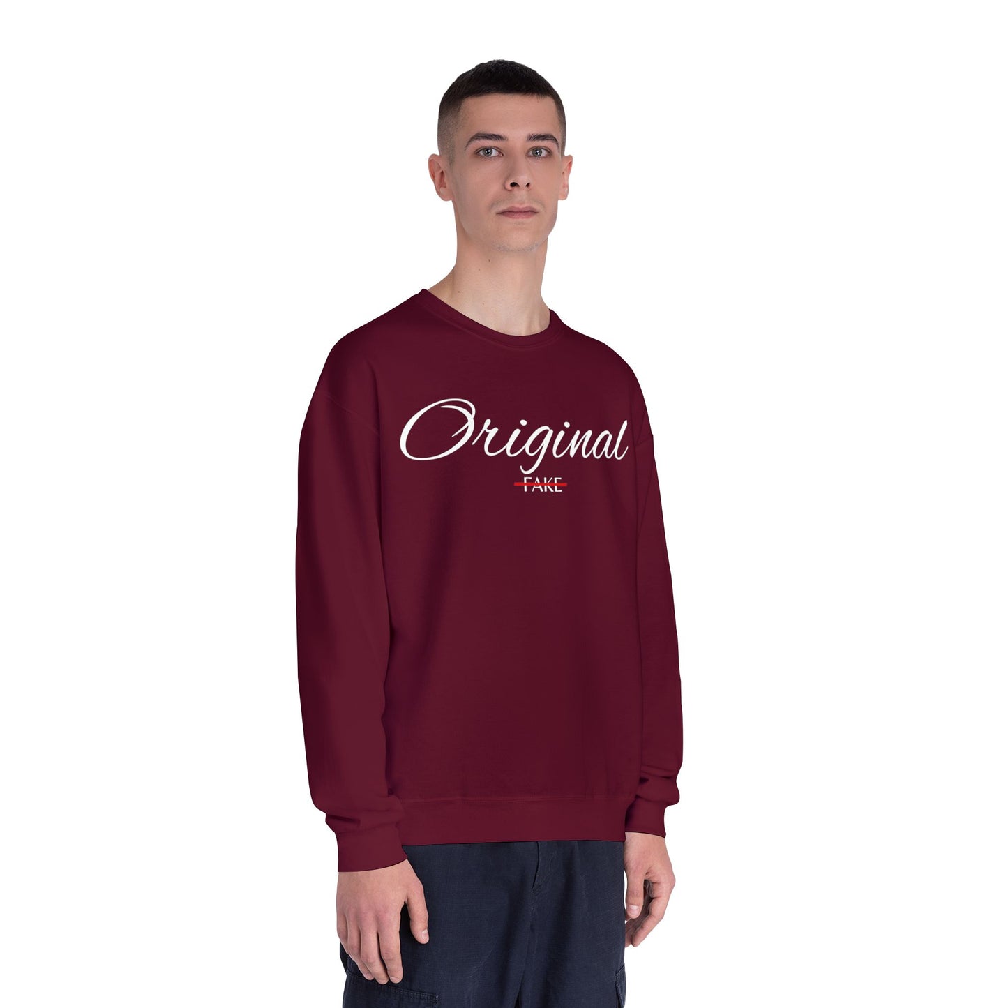 Original Fake Crewneck Sweatshirt — Retro Script Pullover